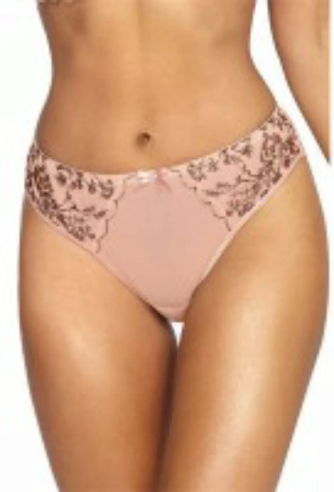 Panty mit goldenen Blümchenverzierungen rosa günstig online kaufen