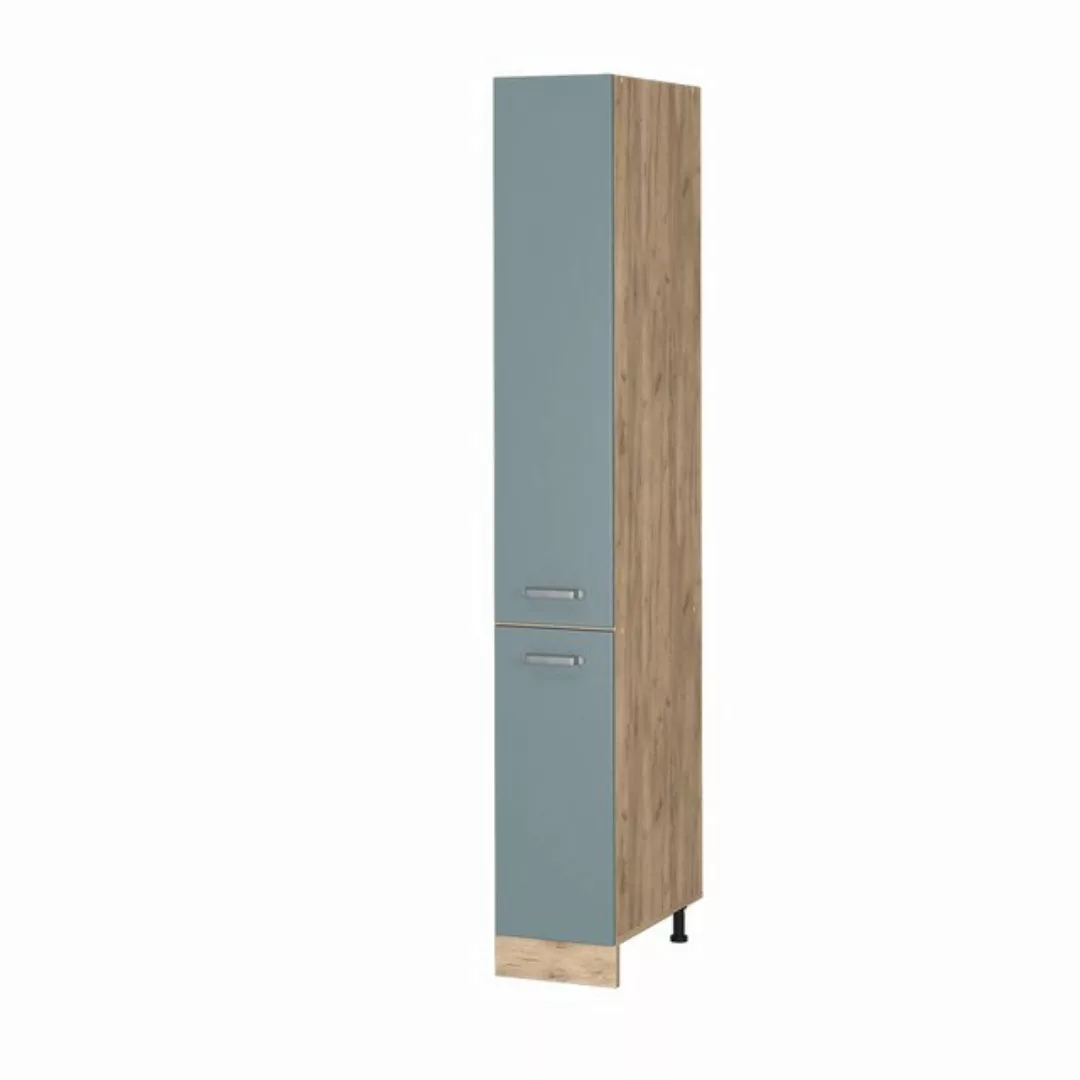 Vicco Hochschrank R-Line, Blau-Grau/Goldkraft Eiche, 30 cm günstig online kaufen