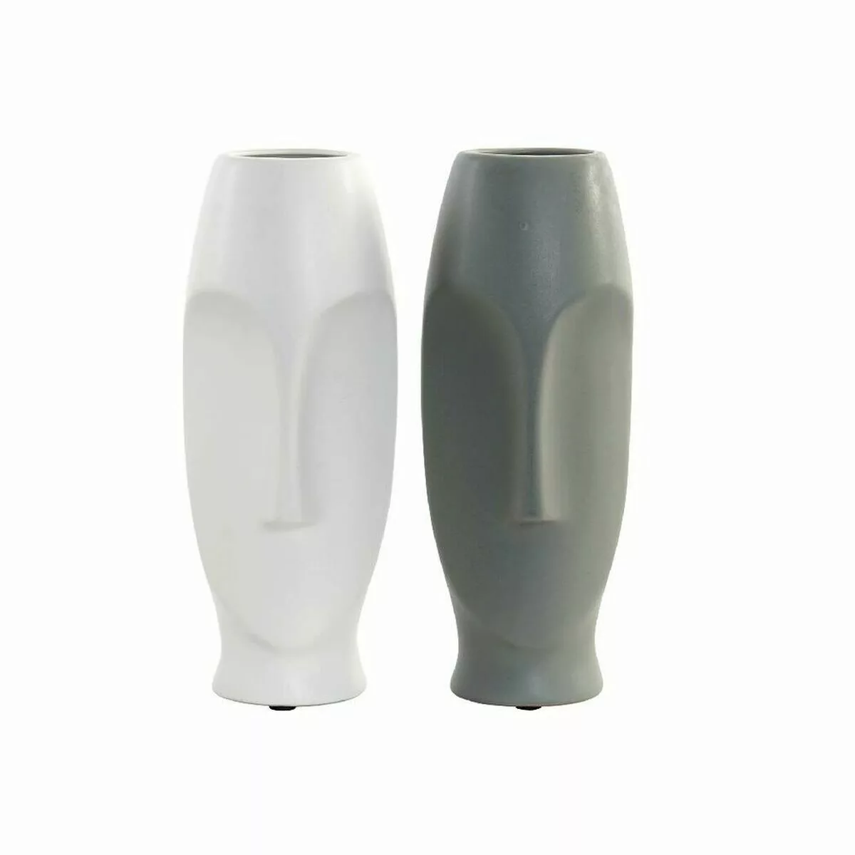 Vase Dkd Home Decor Aus Keramik Grau Weiß (11 X 11 X 26.8 Cm) (2 Pcs) günstig online kaufen