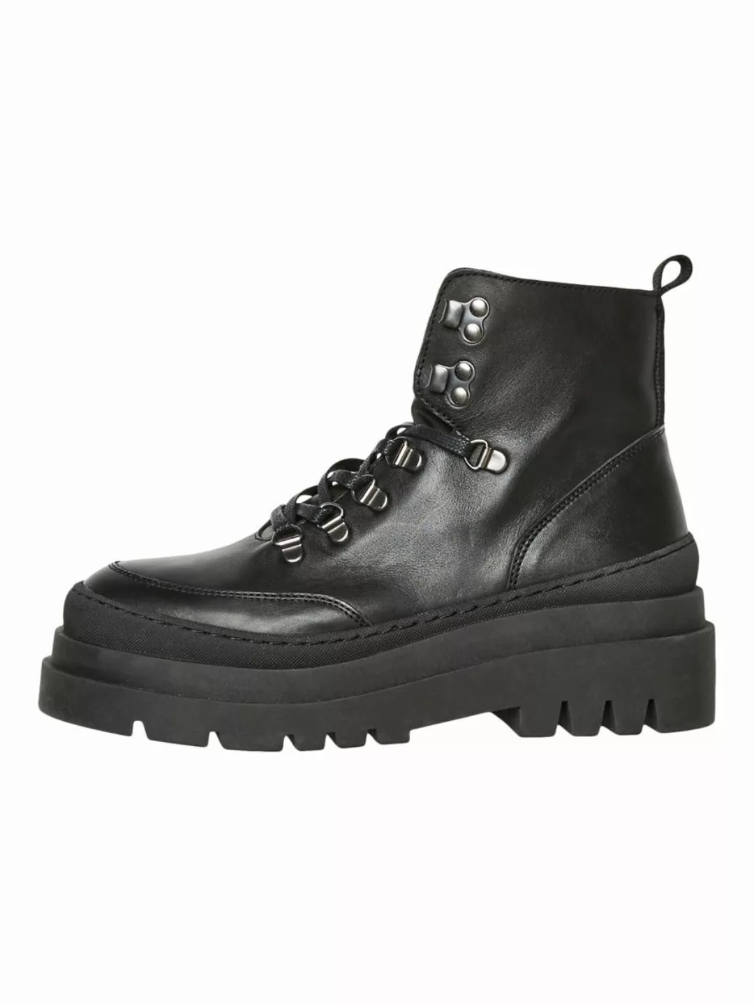 VERO MODA Chunky Leather Boots Damen Schwarz günstig online kaufen