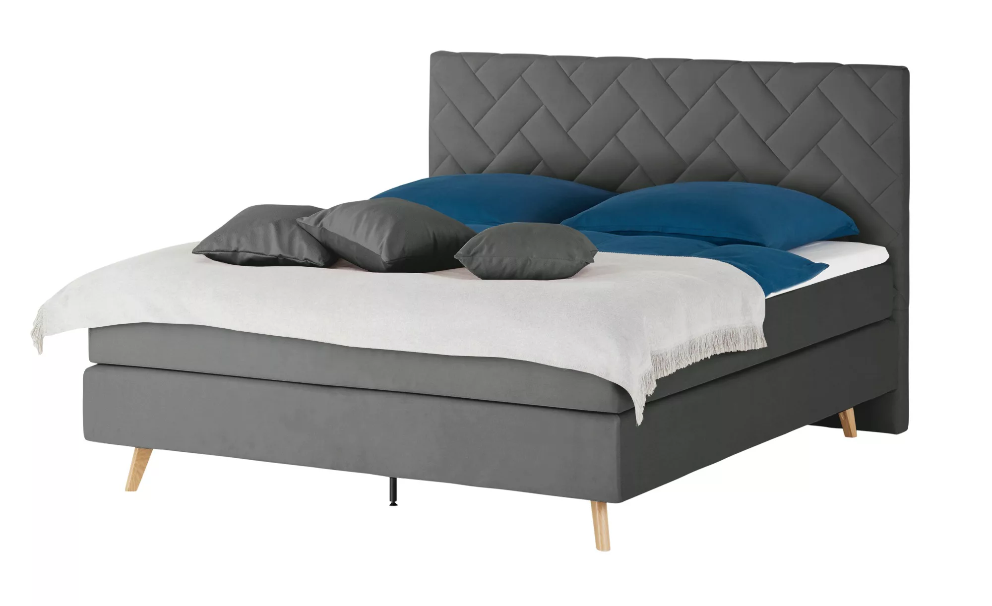 SKAGEN BEDS Boxspringbett  Weave ¦ grau ¦ Maße (cm): B: 180 H: 122 Betten > günstig online kaufen