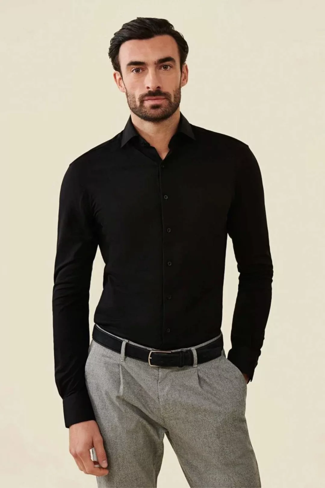 Cavallaro Piqué Hemd Schwarz - Größe 40 günstig online kaufen