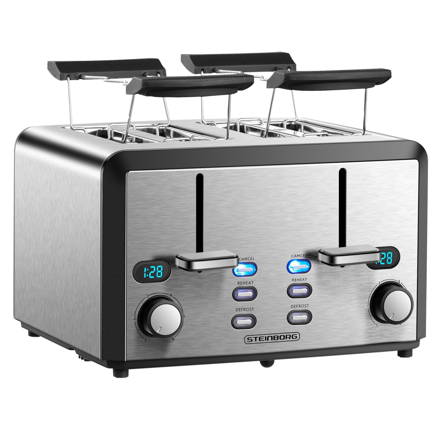 Steinborg SB-2210 XXL 4-fach Toaster 1600 Watt 2x Brötchenaufsatz günstig online kaufen