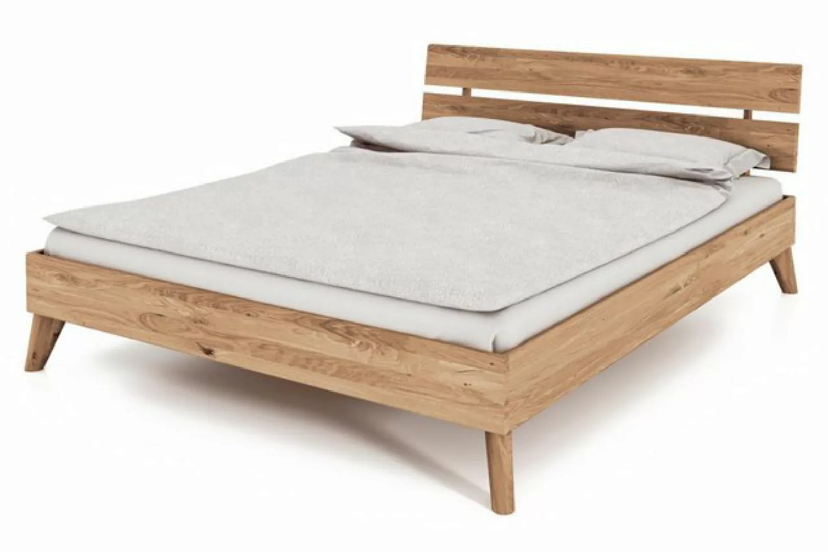 Natur24 Einzelbett Bett Gerg 2 Kernbuche massiv 90x200cm mit Holzkopfteil u günstig online kaufen