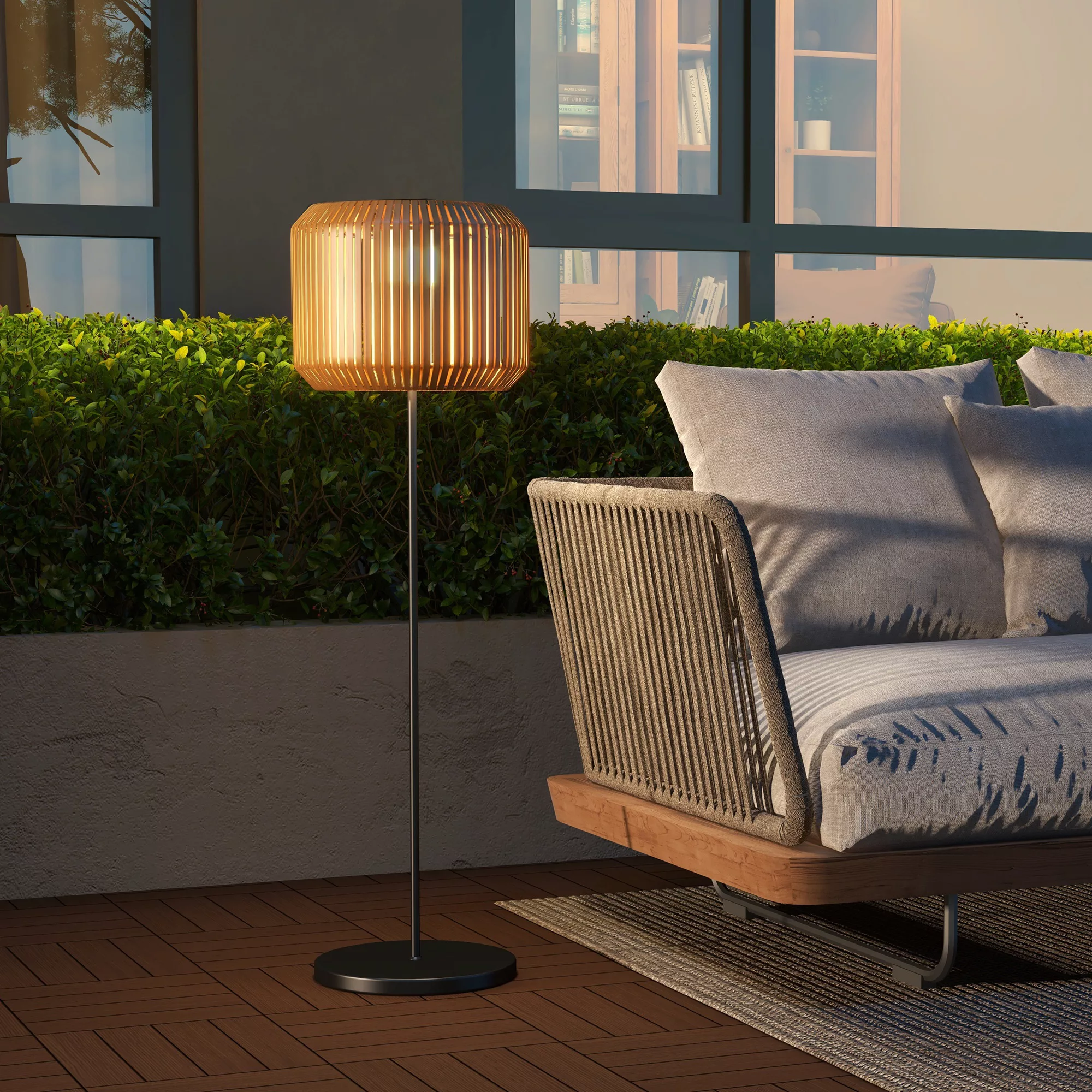 Outsunny Rattan Solarlampe Wegleuchte mit warmweißem Licht, wasserdichte LE günstig online kaufen