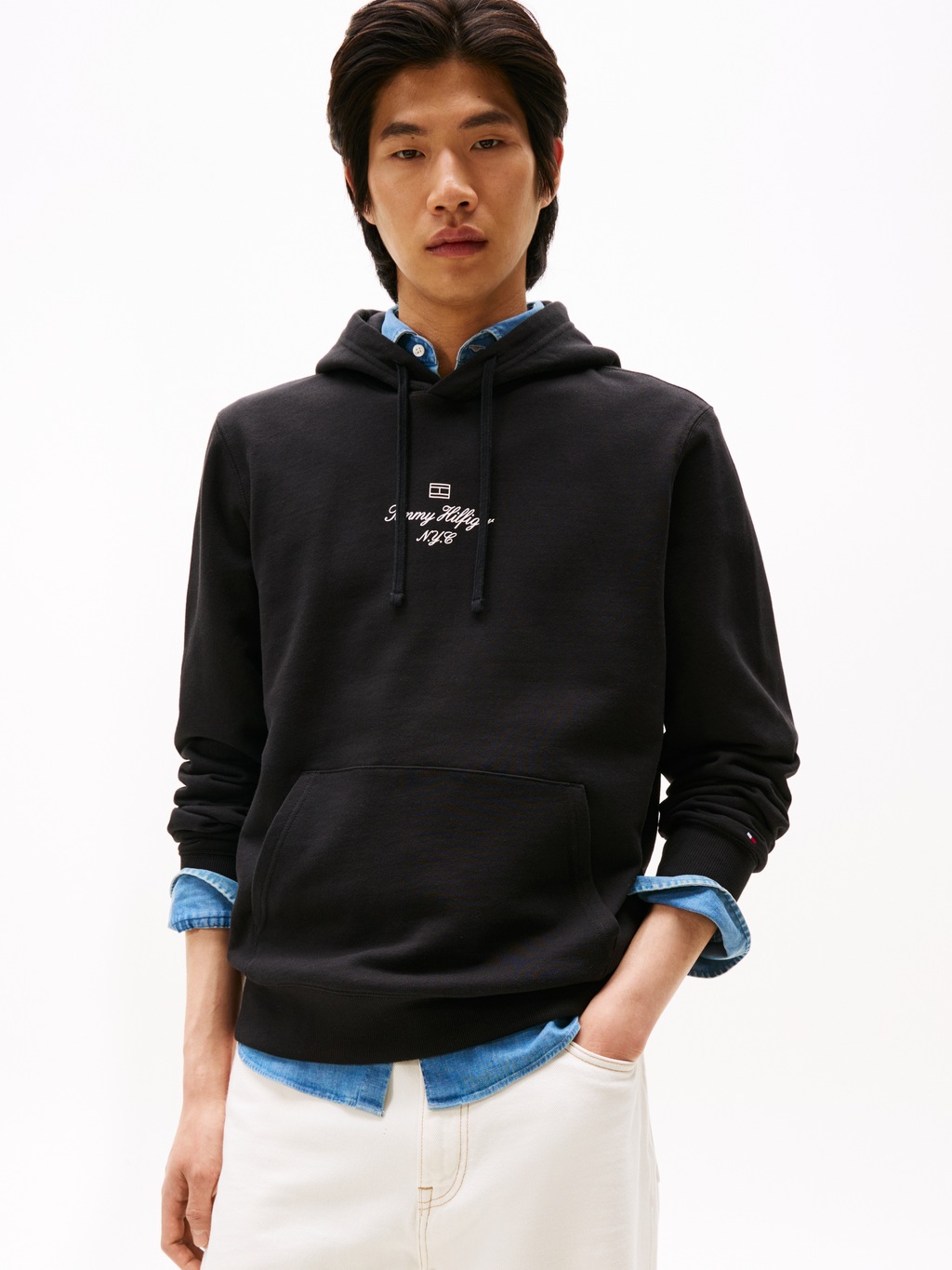 Tommy Hilfiger Hoodie "OUTLINE FLAG SCRIPT HOODIE", mit kontrastfarbener St günstig online kaufen