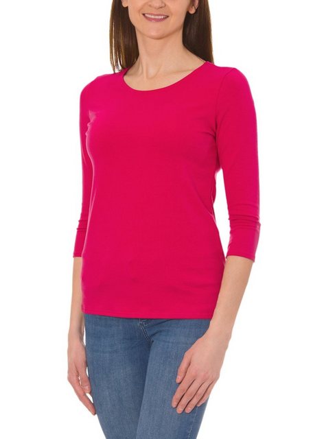 Alkato Longshirt Alkato Damen Shirt 3/4 Arm mit Rundhals günstig online kaufen