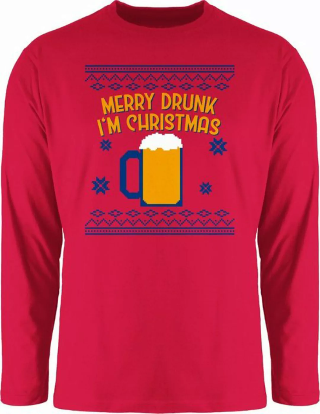 Shirtracer Rundhalsshirt Ugly Christmas Merry Drunk I'm Christmas Weihachte günstig online kaufen