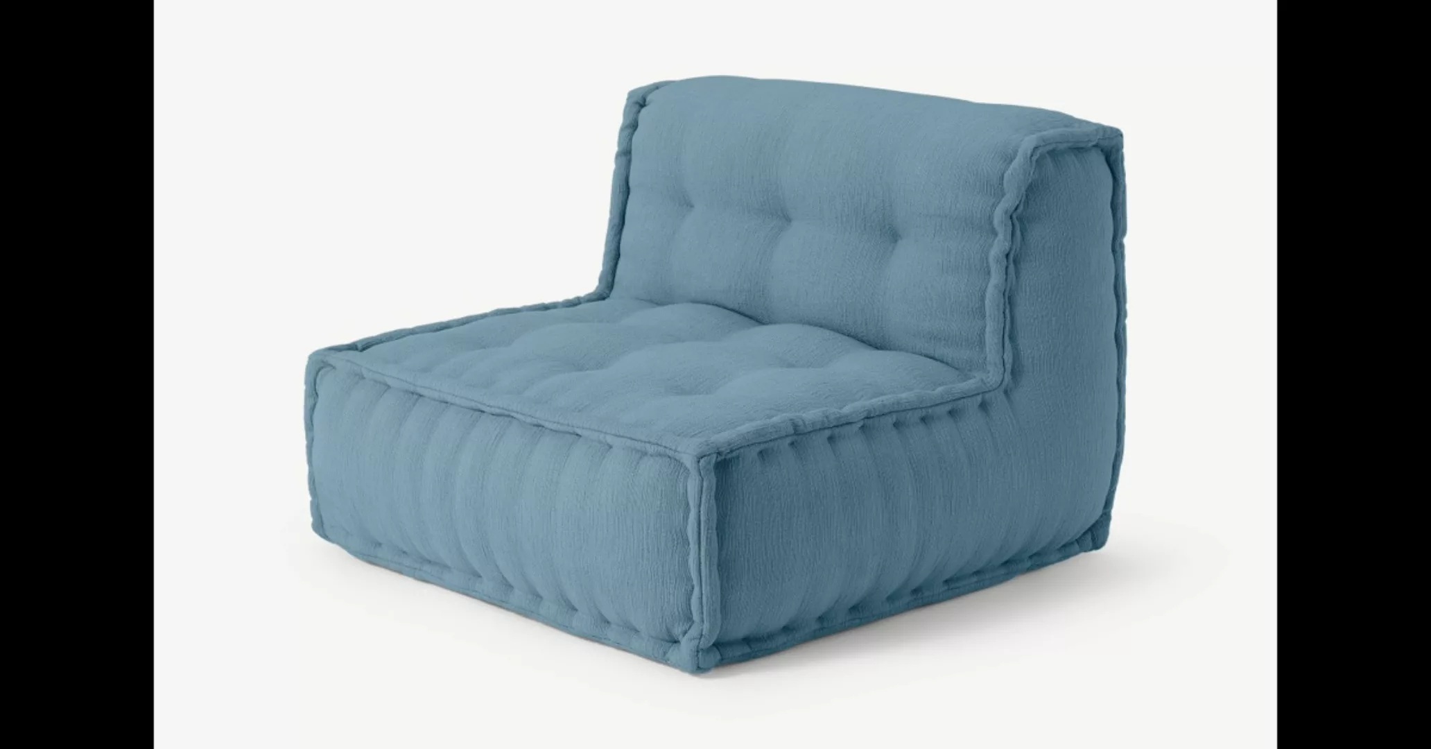 Sully Sitzkissen mit Lehne, Blau - MADE.com günstig online kaufen