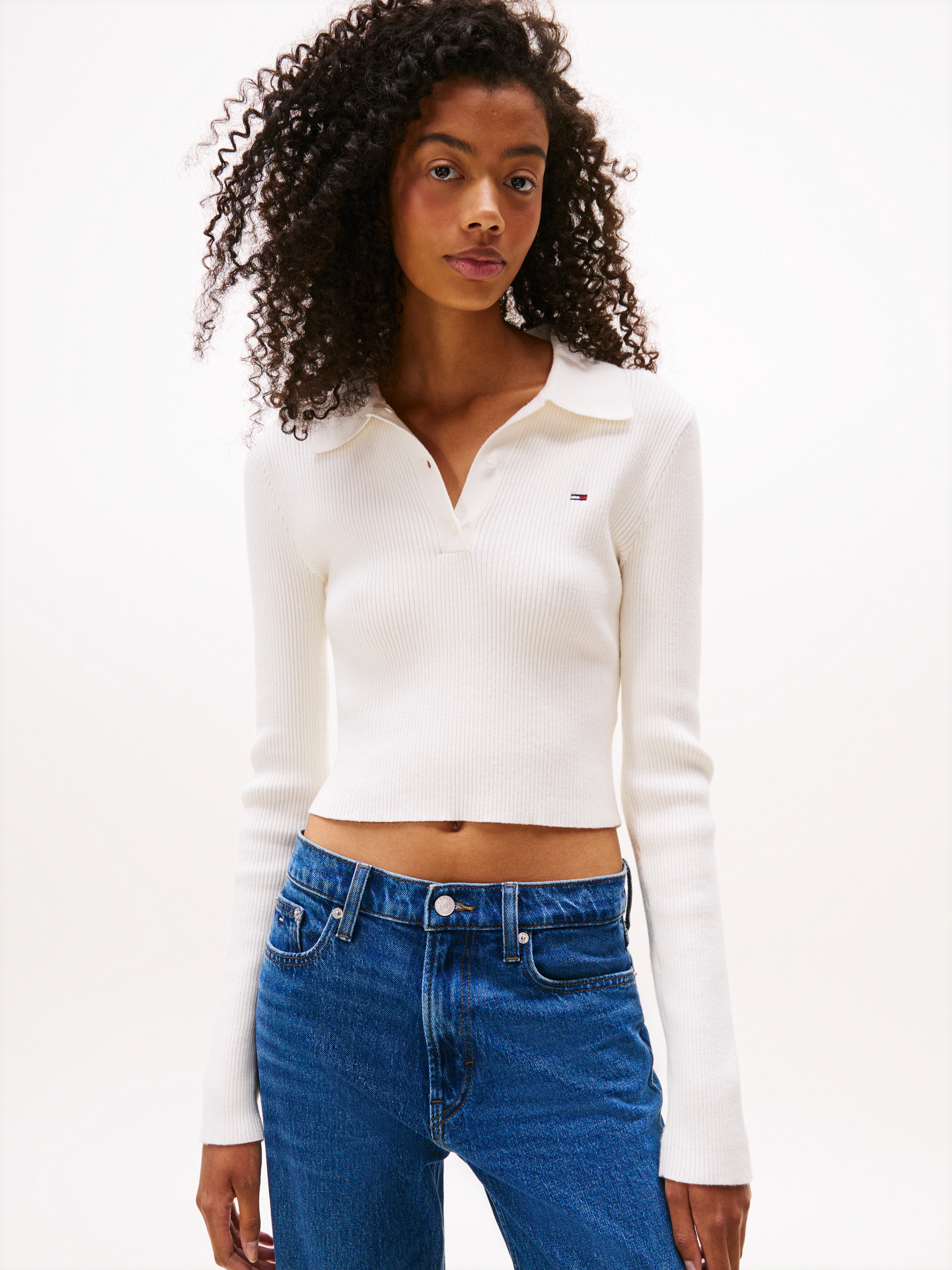 Tommy Jeans Polokragenpullover "TJW ESSENTIAL POLO LS SWEATER" günstig online kaufen