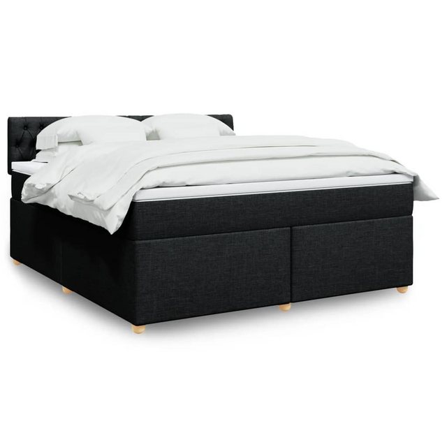 vidaXL Boxspringbett, Boxspringbett mit Matratze Schwarz 180x200 cm Stoff günstig online kaufen