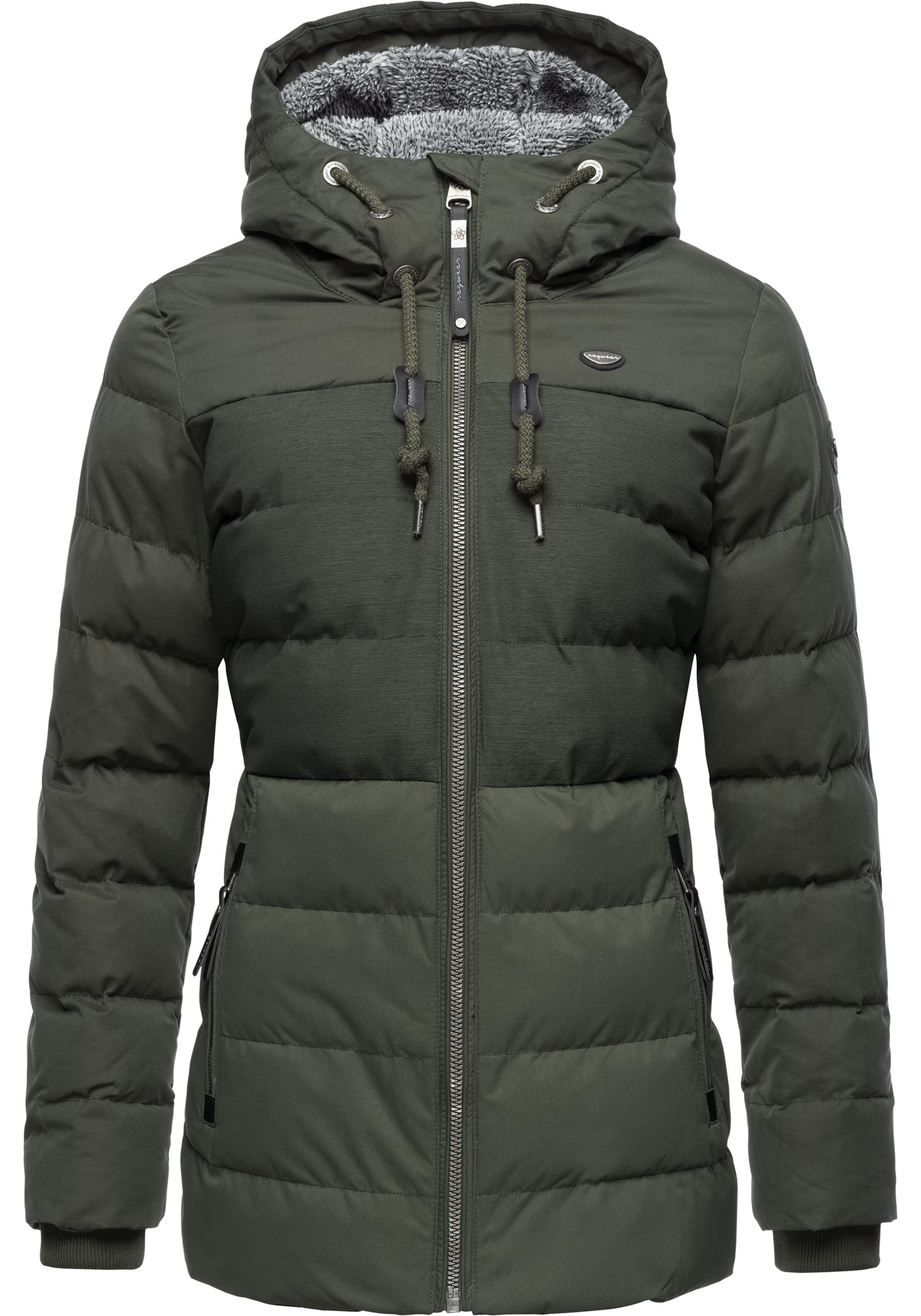 Ragwear Winterjacke "Quantic", mit Kapuze, stylische Steppjacke mit Teddyfe günstig online kaufen