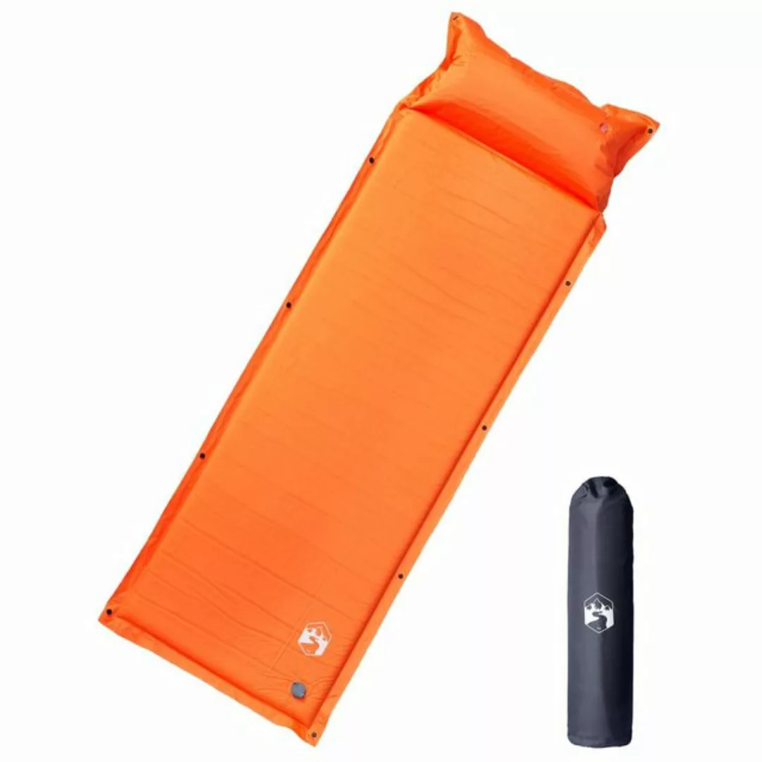 vidaXL Luftbett Isomatte mit Integriertem Kissen Selbstaufblasend Orange Ca günstig online kaufen