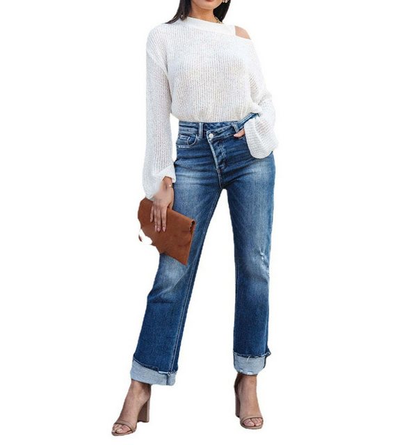 AFAZ New Trading UG Loose-fit-Jeans Sommer Damen Casual gewaschene Damen ge günstig online kaufen