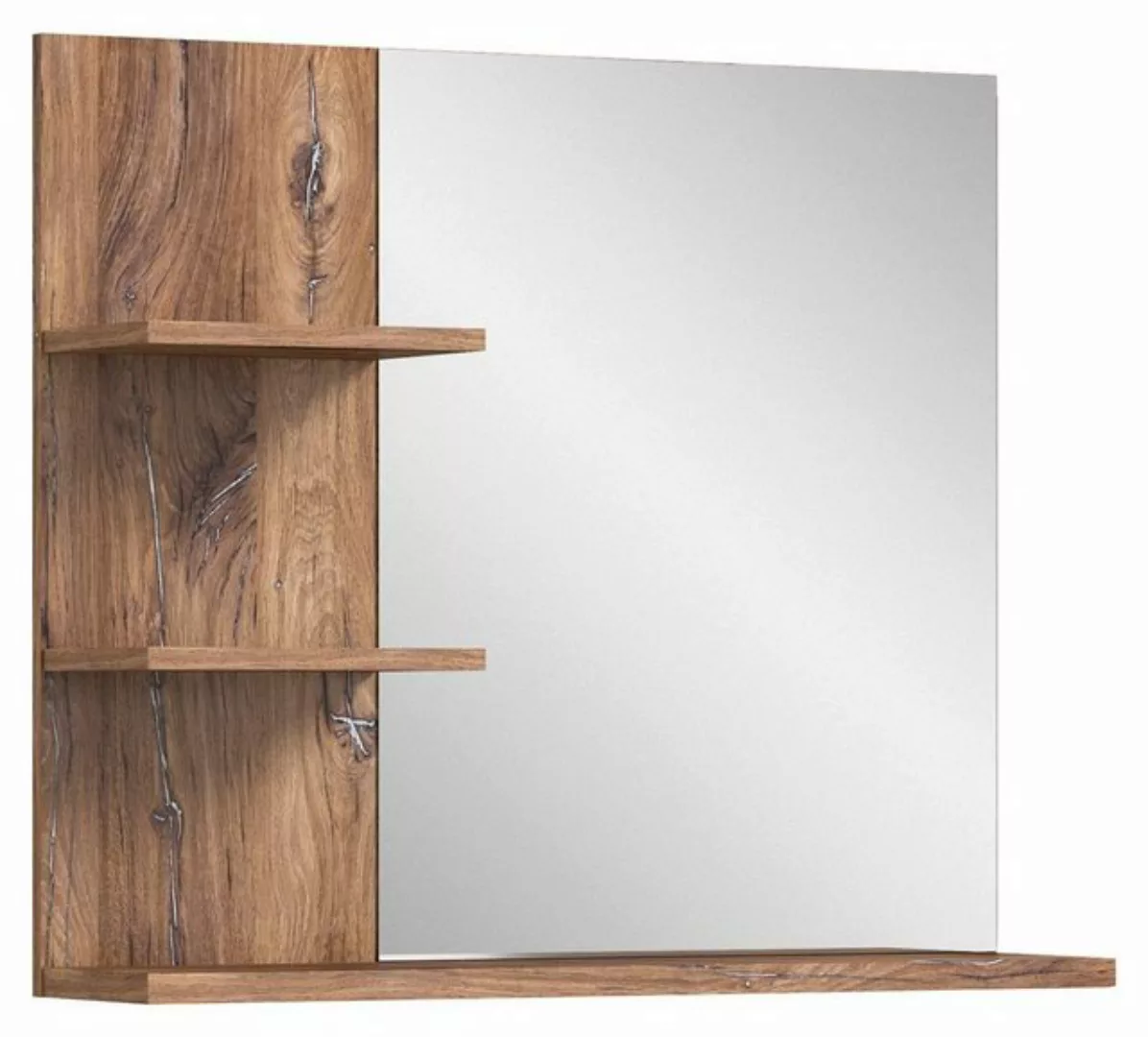ebuy24 Badezimmerspiegelschrank Ramon Bad Spiegel 80cm 3 Ablagen grau,Eiche günstig online kaufen