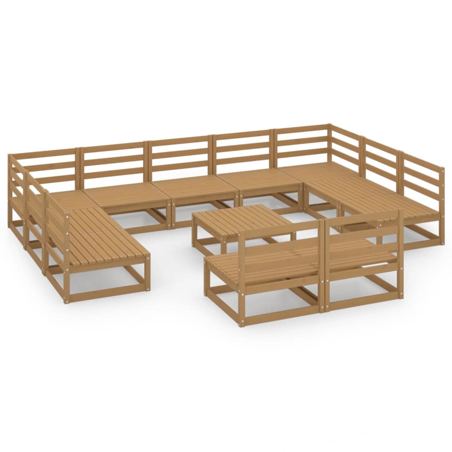 vidaXL 12-tlg Garten-Lounge-Set Massivholz Kiefer Modell 18 günstig online kaufen