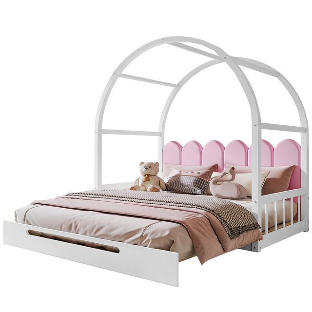 Yorbay Kinderbett Erweiterbares Gewölbtes Dachbett mit Matratze (140x100cm& günstig online kaufen