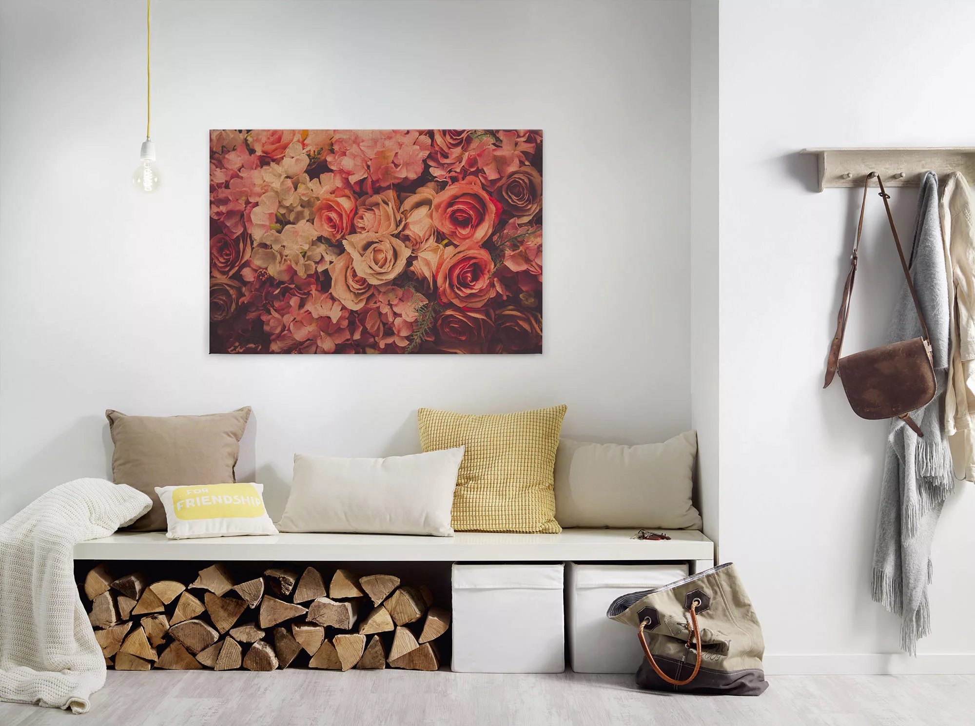 A.S. Création Leinwandbild "Flower Wall", Blumen, (1 St.) günstig online kaufen