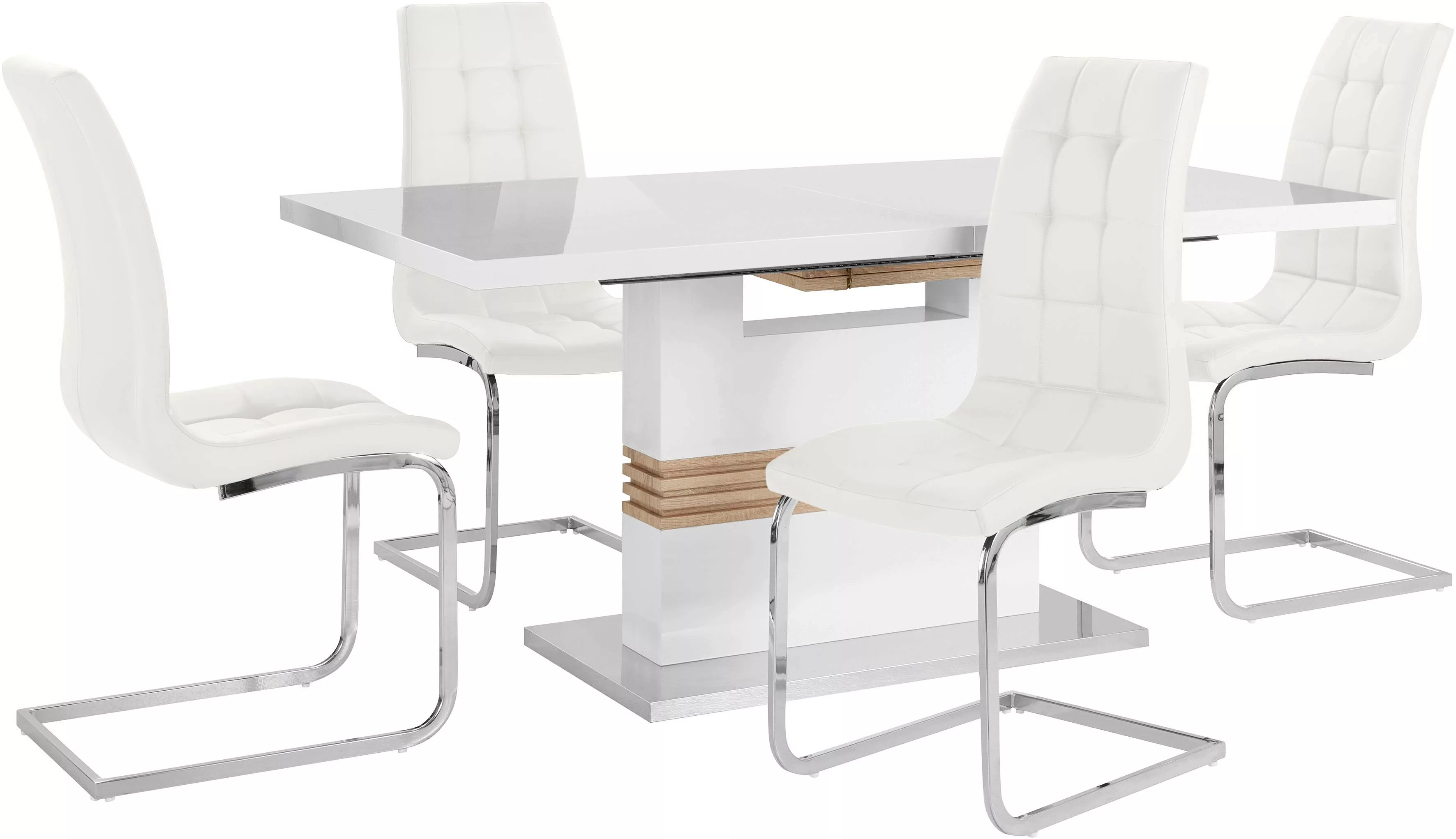 INOSIGN Essgruppe "Perez/Lola", (Set, 5 tlg.), mit 4 Stühlen, Tisch auszieh günstig online kaufen