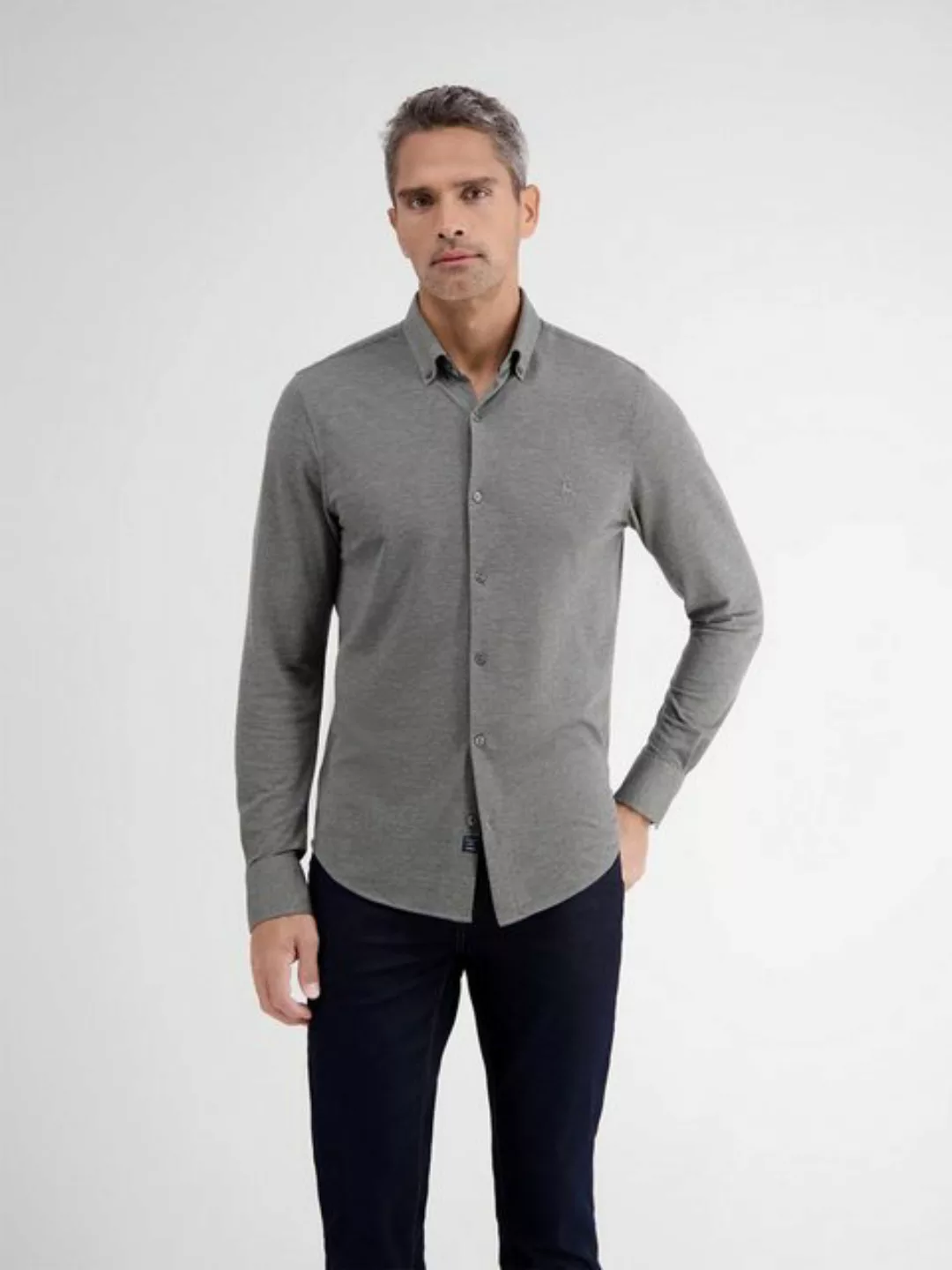 LERROS Langarmhemd "LERROS Jerseyhemd in Piqué-Struktur" günstig online kaufen