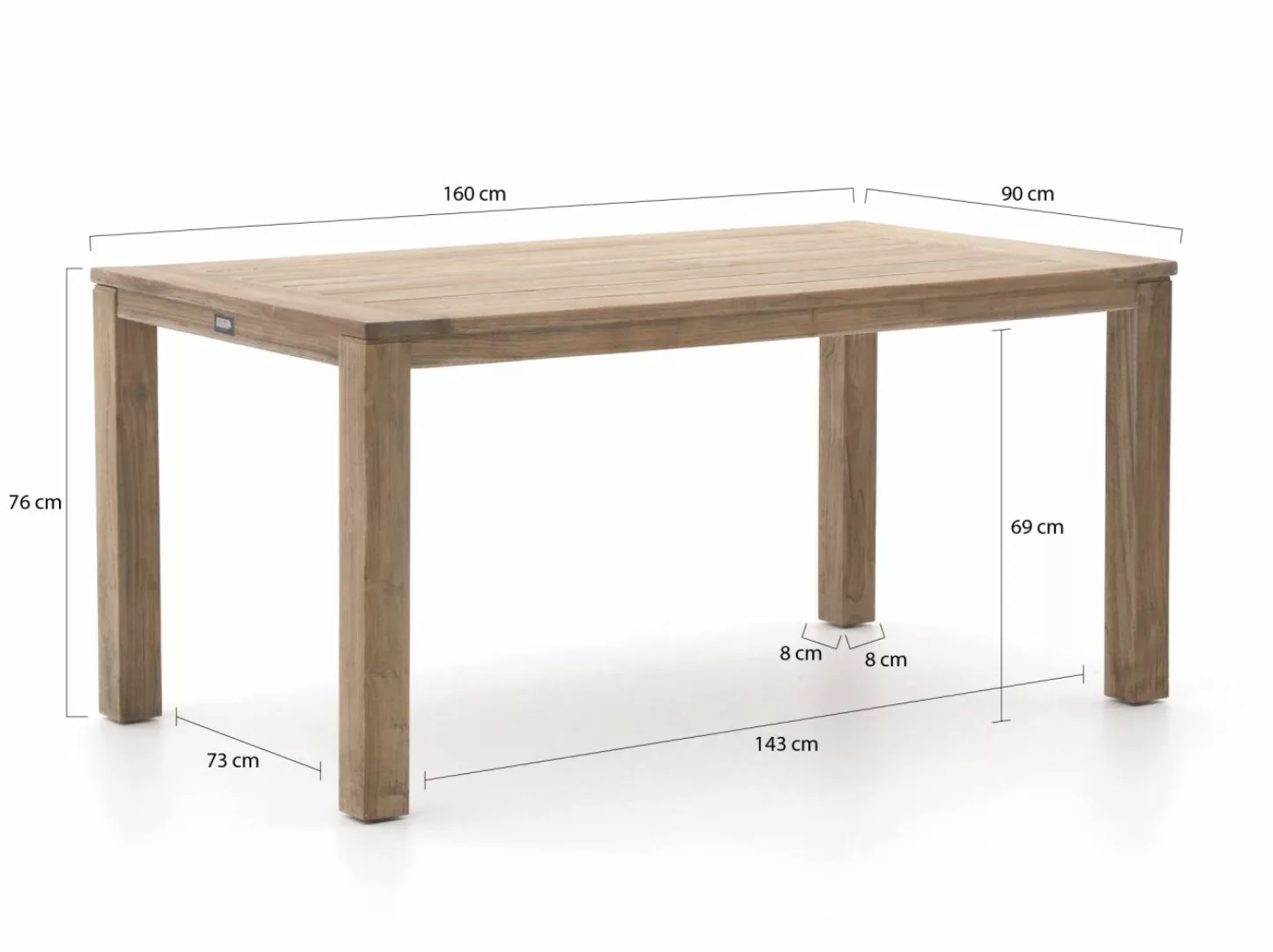 ROUGH-S Gartentisch 160x90x76 cm günstig online kaufen