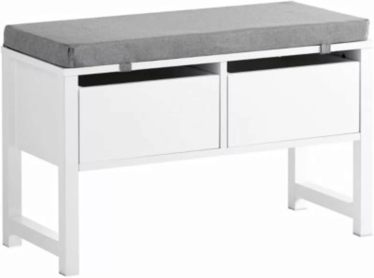 SoBuy® Sitzbank Schuhbank mit 2 Schubladen, Bettbank mit Sitzfläche weiß günstig online kaufen