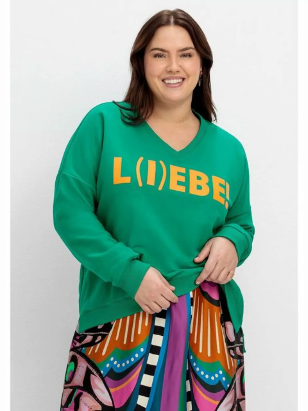Sheego Sweatshirt Große Größen aus reiner Baumwolle günstig online kaufen