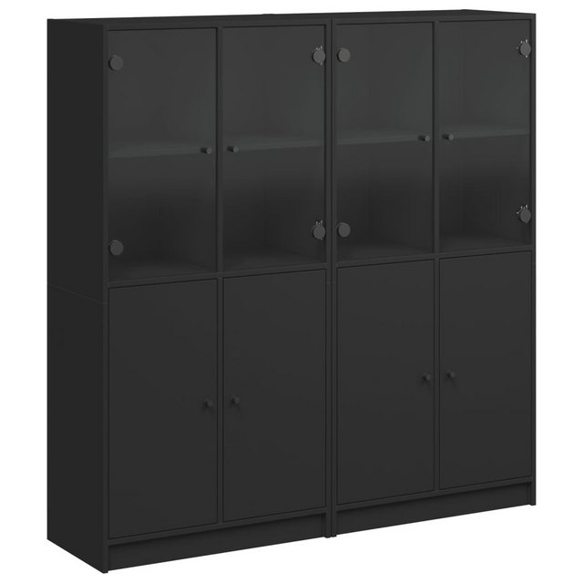 vidaXL Bücherregal Bücherschrank mit Türen Schwarz 136x37x142 cm Spanplatte günstig online kaufen