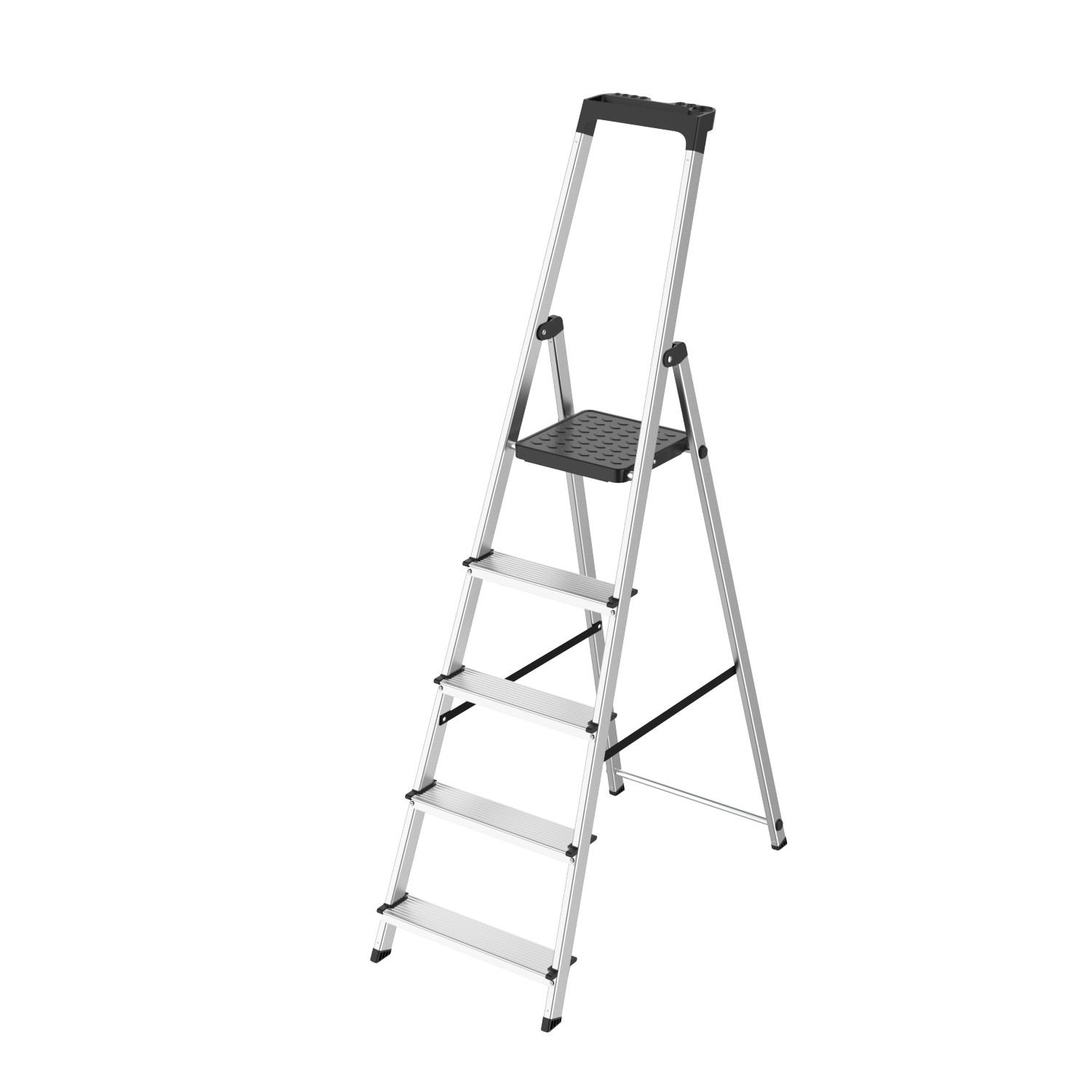 Casa Si Klapptrittleiter Casa Step 5 Stufen 168 cm x 45 cm x 12 cm Silber günstig online kaufen