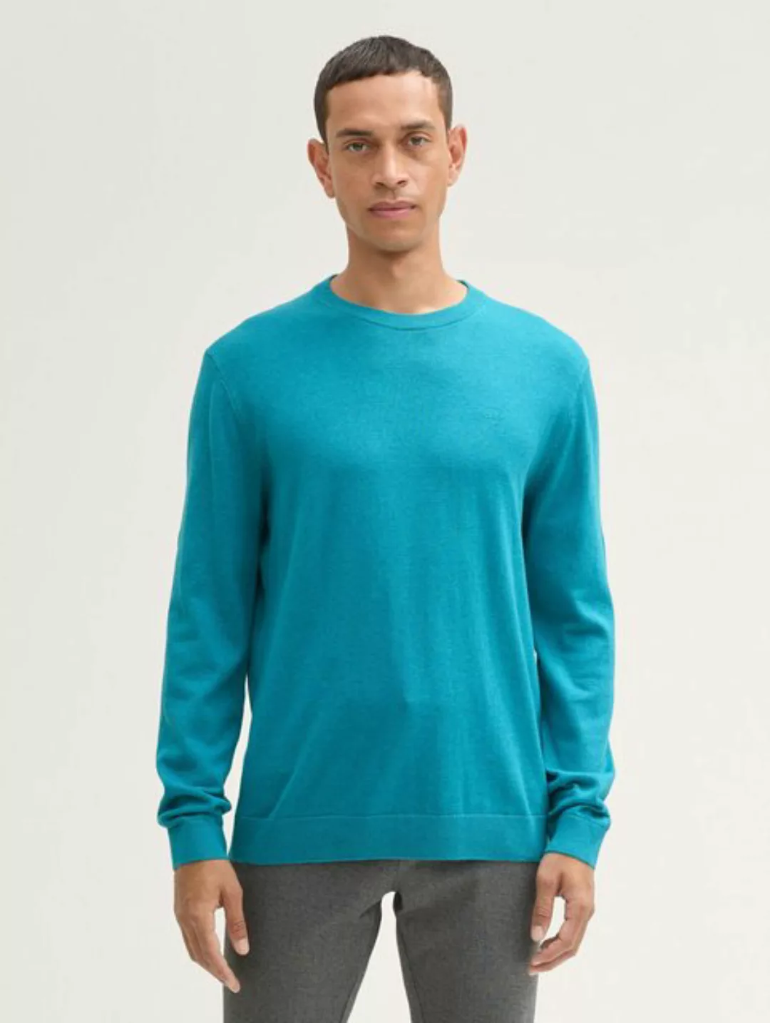 Tom Tailor Herren Rundhals Pullover BASIC CREWNECK KNIT - Relaxed Fit günstig online kaufen