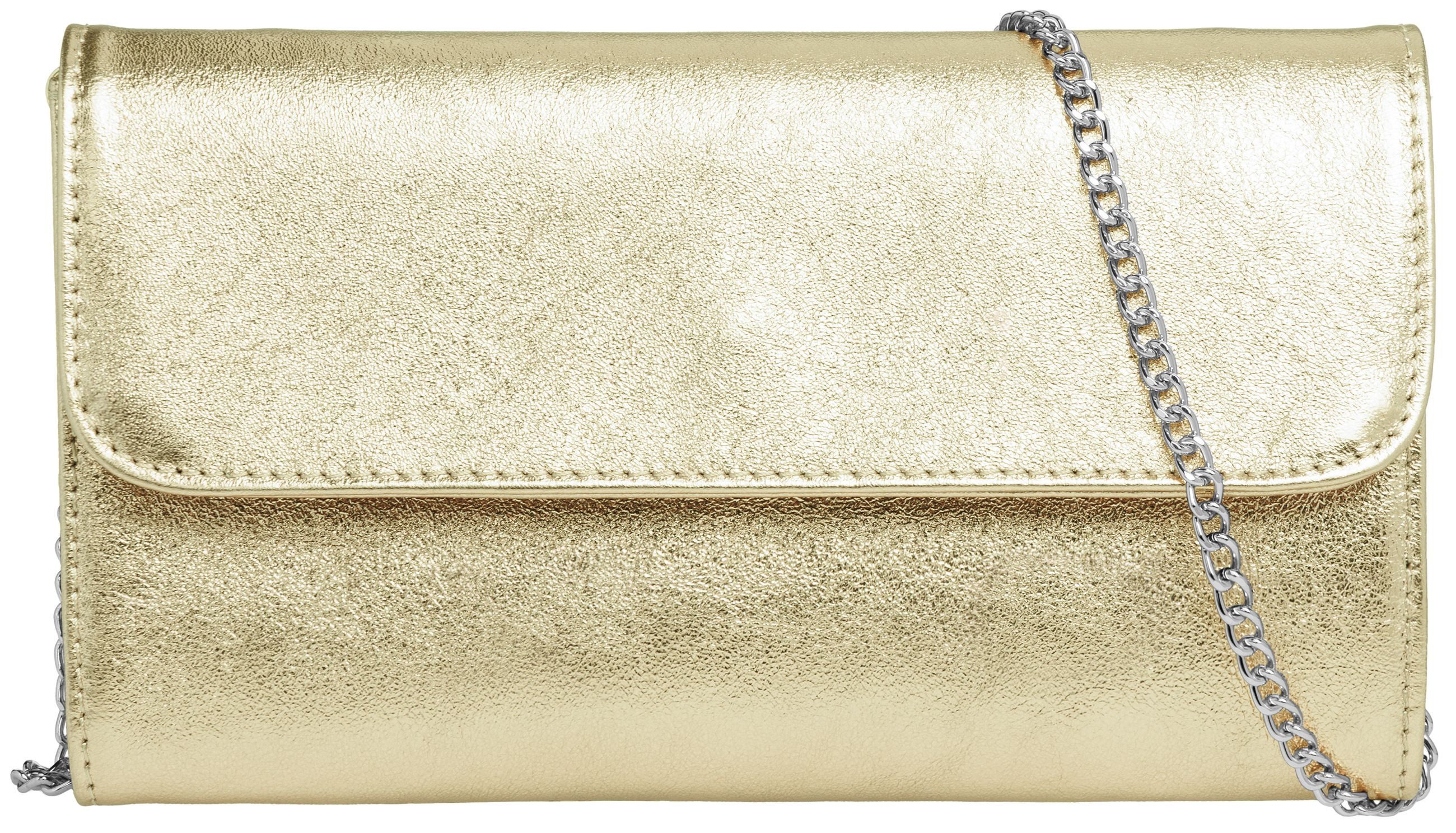 Caspar Clutch Abendtasche Metallic Leder Damen günstig online kaufen