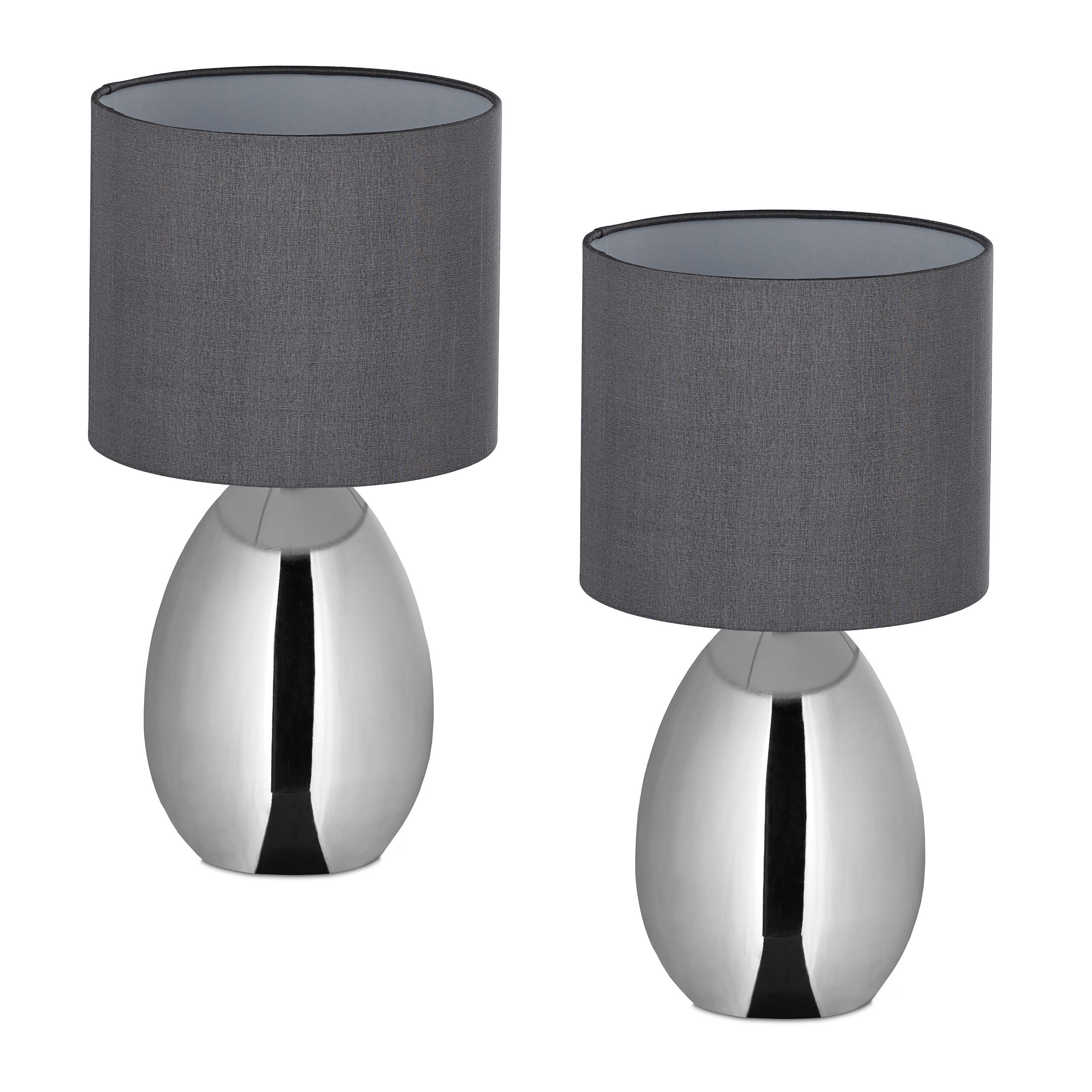 relaxdays Nachttischlampe 2er Set, Ein-/Ausschalter, Ohne günstig online kaufen