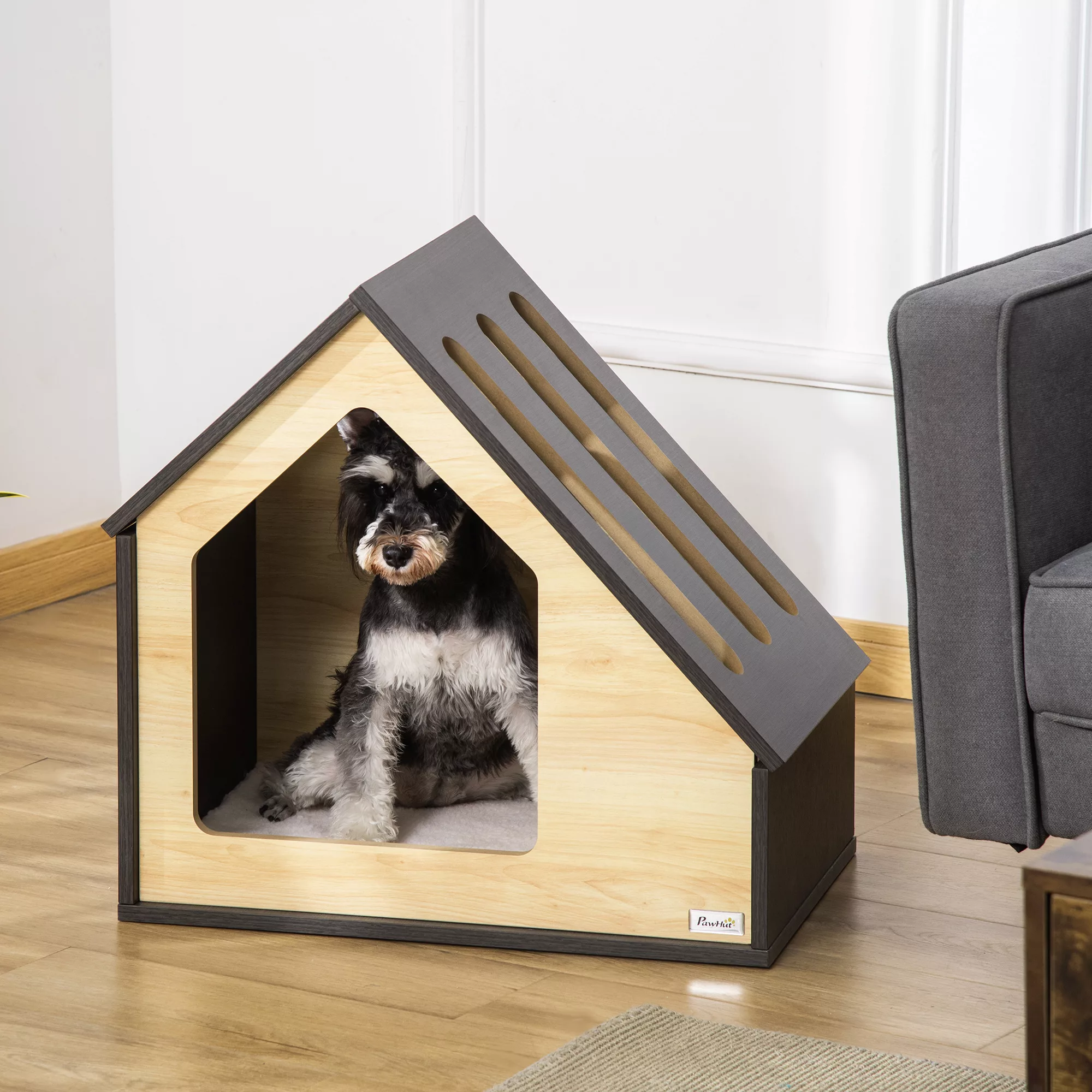 PawHut Hundehütte Hundeschlafplatz mit Kissen, Kaffee-Braun günstig online kaufen
