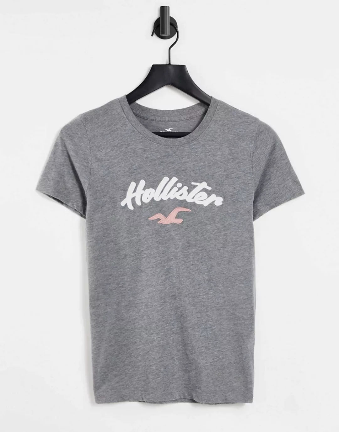 Hollister – T-Shirt mit Logo in Grau günstig online kaufen