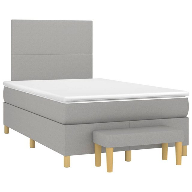 vidaXL Bett Boxspringbett mit Matratze Hellgrau 120x190 cm Stoff günstig online kaufen