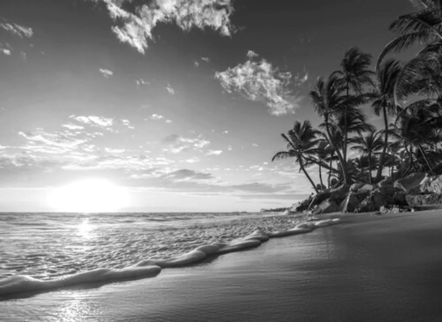 Papermoon Fototapete »Strand Schwarz & Weiß« günstig online kaufen