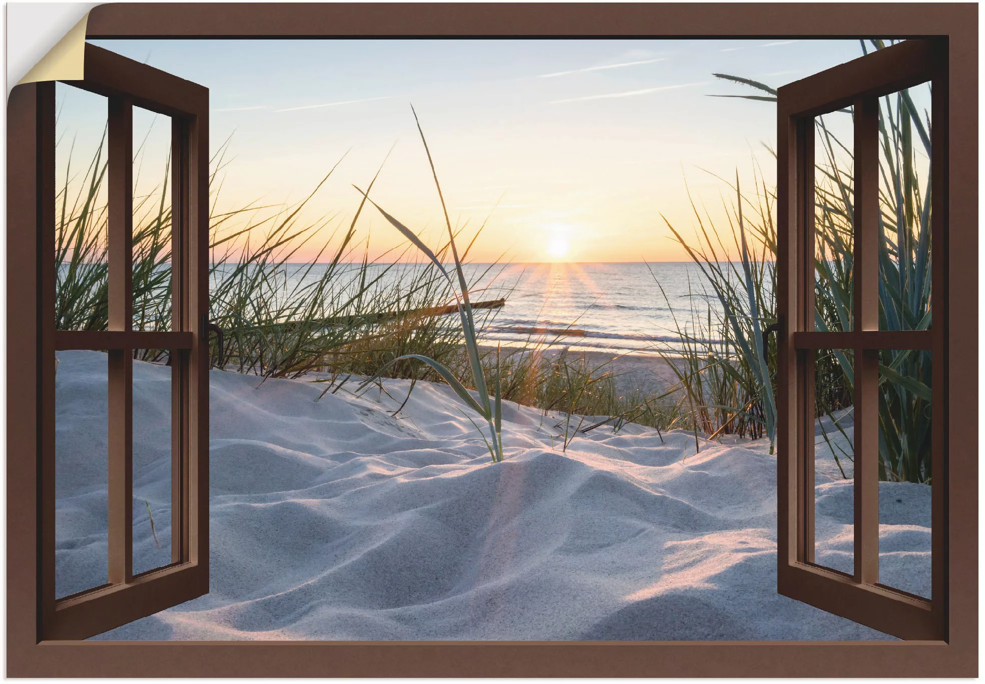 Artland Wandbild »Ostseestrand durchs Fenster«, Meer Bilder, (1 St.), als A günstig online kaufen