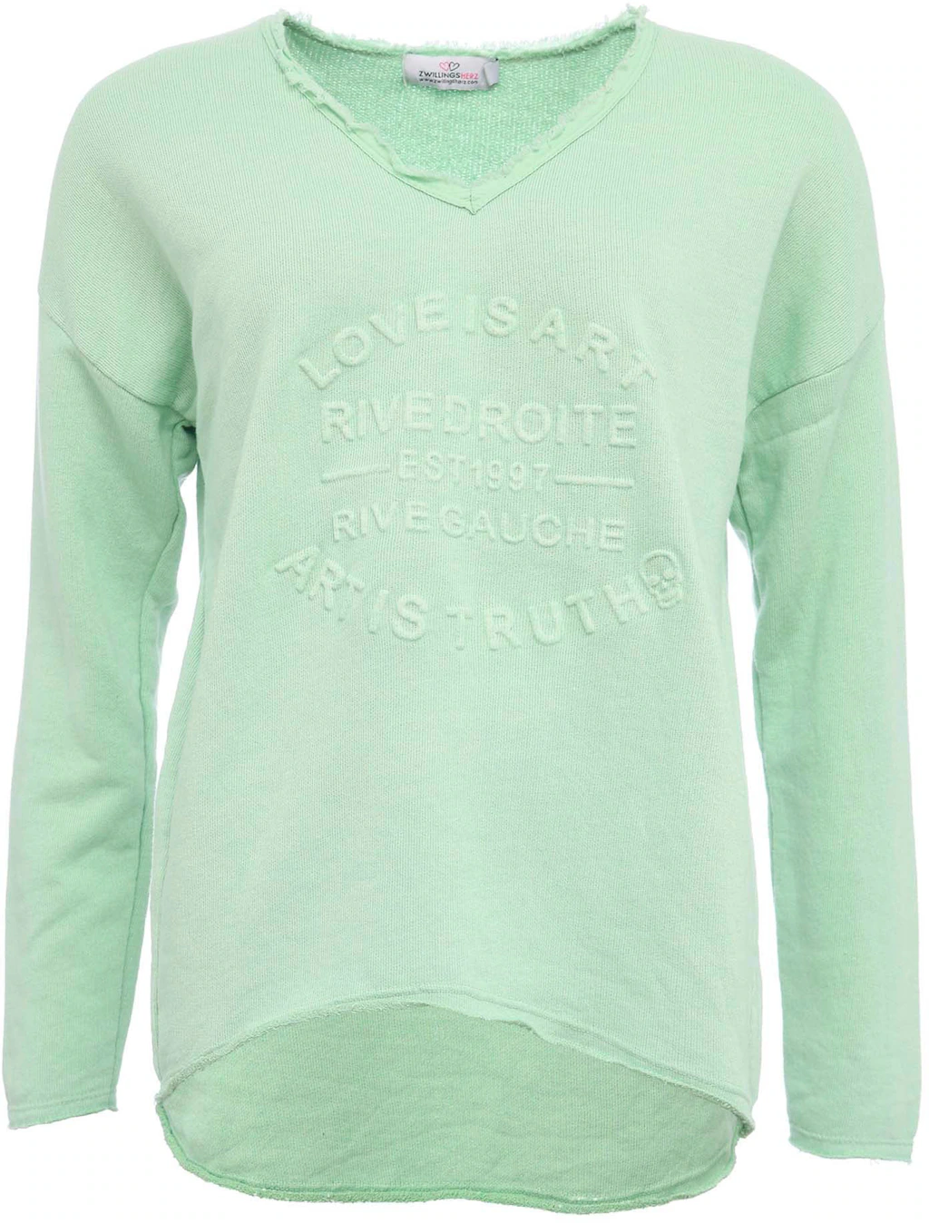 Zwillingsherz Sweatshirt mit tonalem Print vorn günstig online kaufen