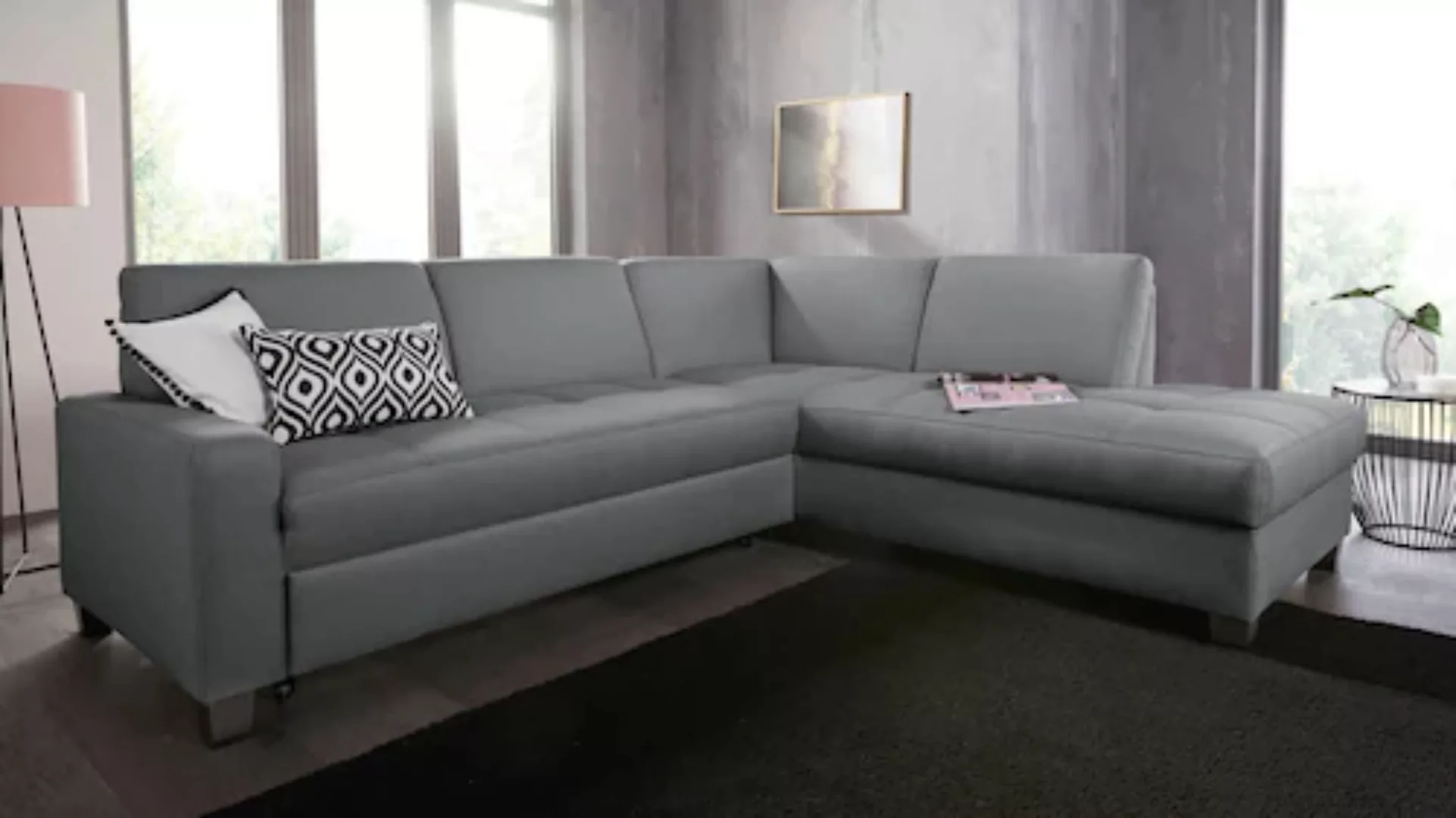 DOMO collection Ecksofa "Florentina L-Form", wahlweise mit Bettfunktion, mi günstig online kaufen