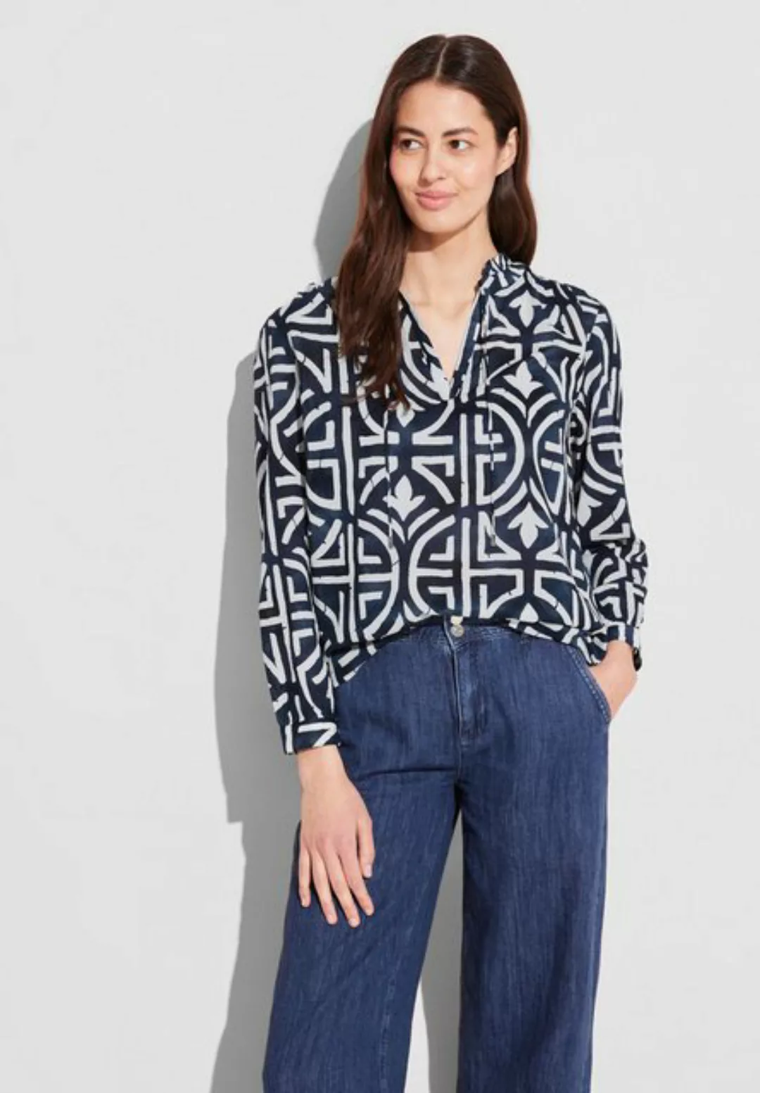 STREET ONE Langarmbluse - Damen Bluse mit Print - Tunika Bluse günstig online kaufen