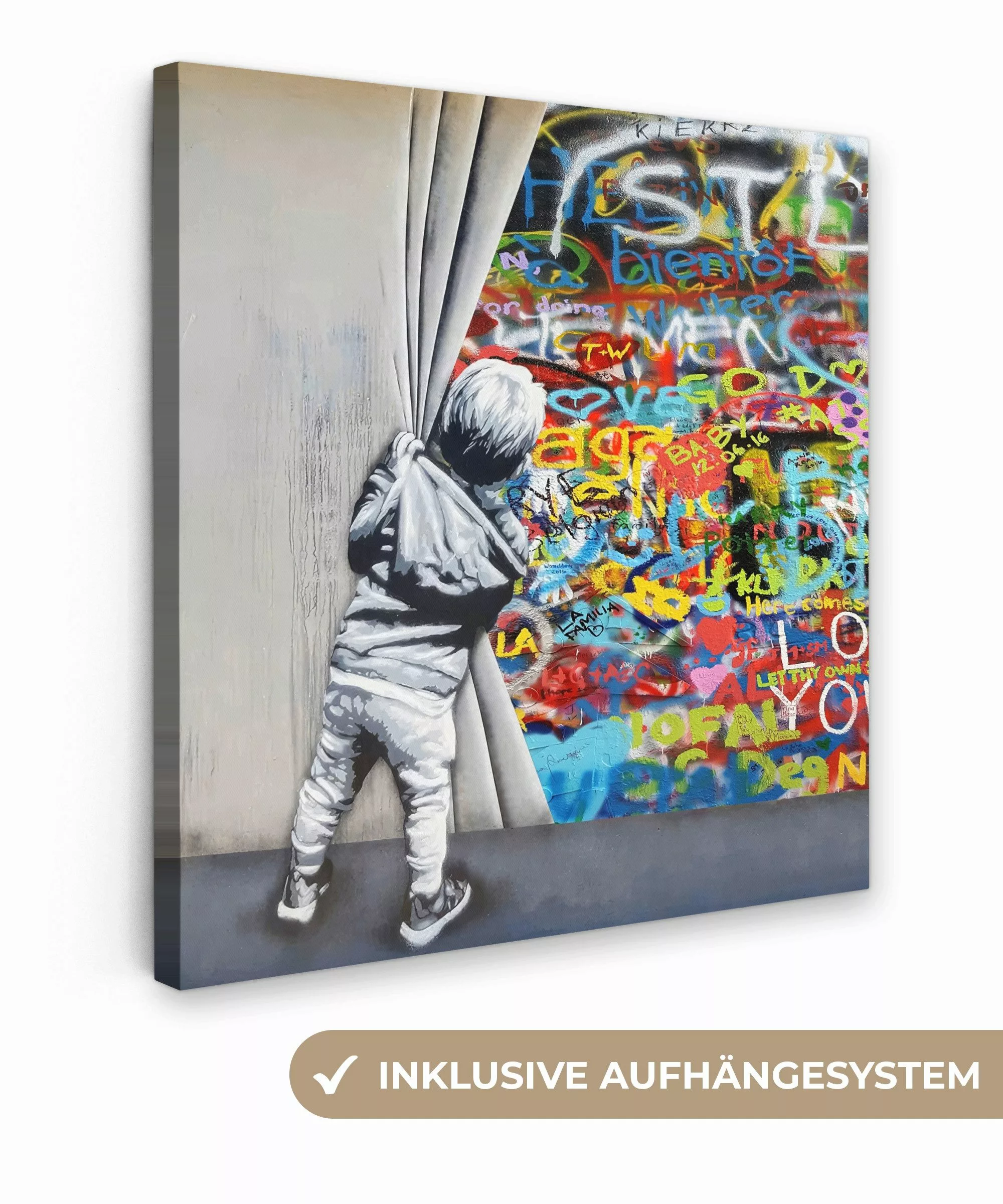 OneMillionCanvasses® Leinwandbild Graffiti - Junge - günstig online kaufen