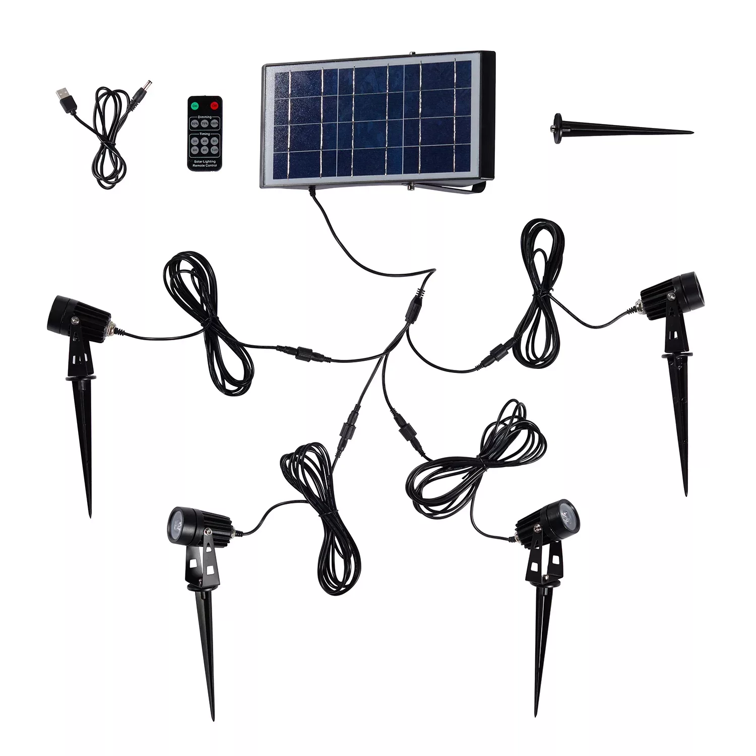 4er Set Solar LED Strahler in Premiumqualität 1W günstig online kaufen