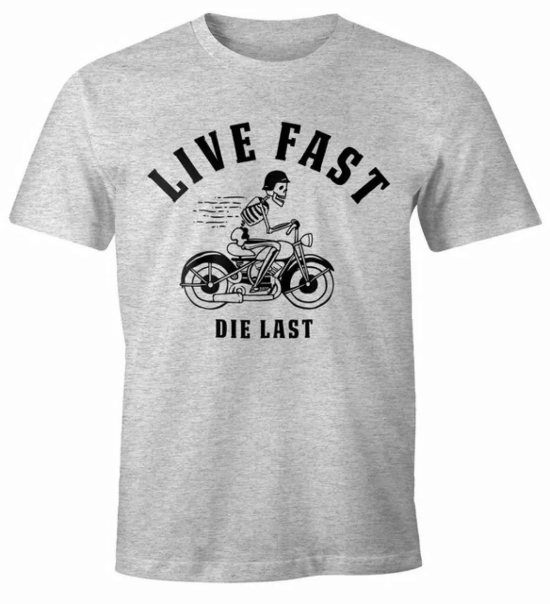 MoonWorks Print-Shirt Live Fast Die last Herren Spruch Fun T-Shirt Fun-Shir günstig online kaufen