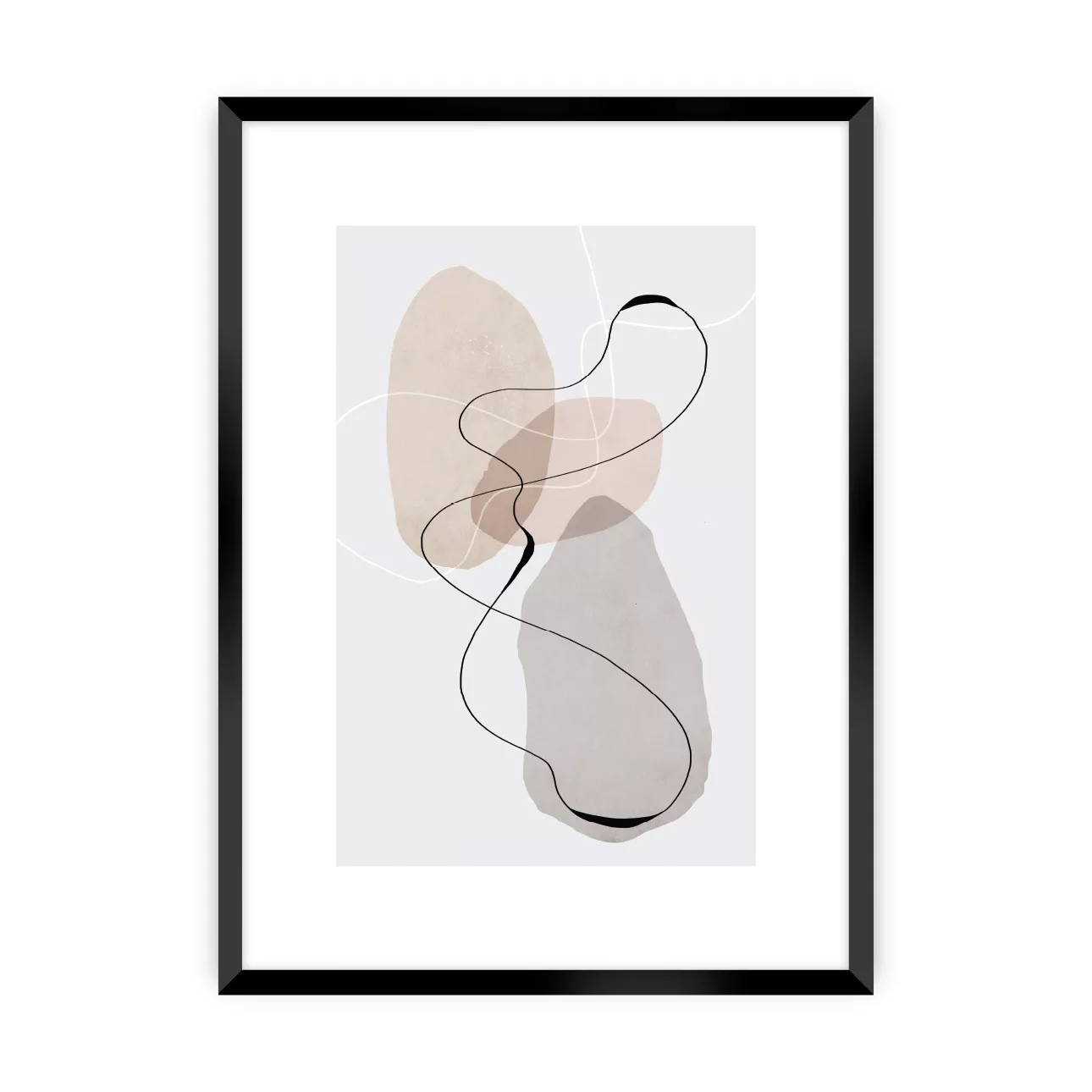 Poster Abstract Lines I, 70 x 100 cm , Ramka: Czarna günstig online kaufen