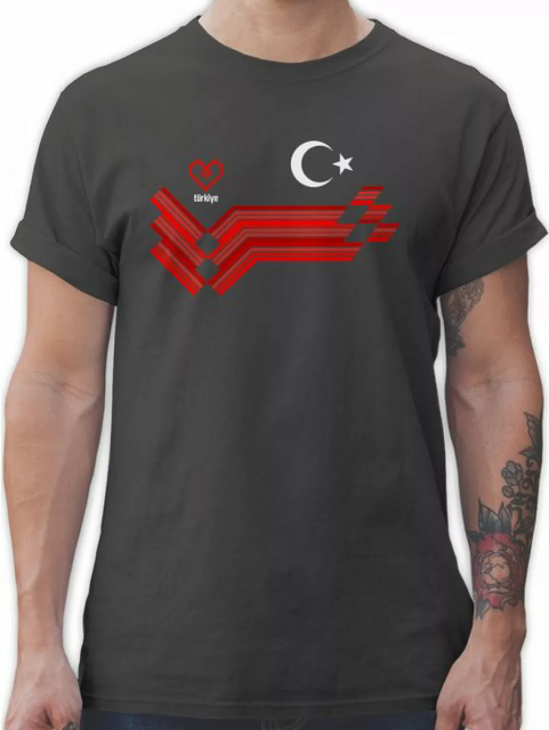 Shirtracer T-Shirt Türkiye Fanartikel EM, Türkei Wappen 2024 Fussball EM Fa günstig online kaufen