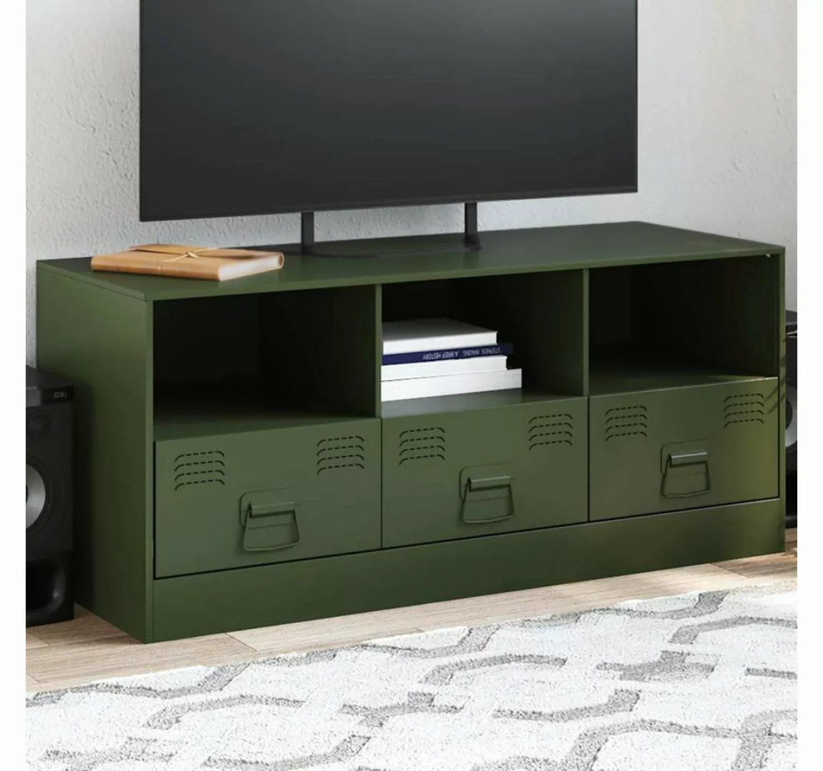 vidaXL Schrankmodule TV-Schrank Olivgrün 99x39x44 cm Stahl günstig online kaufen