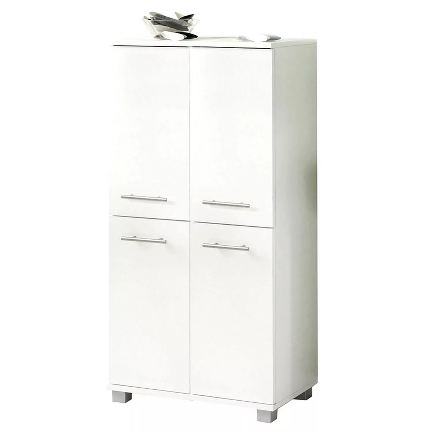 Badmöbel Highboard mit 4 Türen ANZIO-04, weiß, B x H x T ca. 59,8 x 116,9 x günstig online kaufen