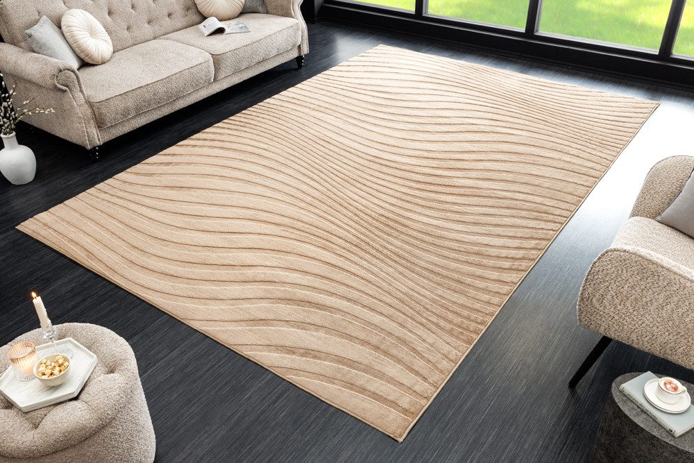 riess-ambiente Designteppich WAVE 350x235cm beige · günstig online kaufen