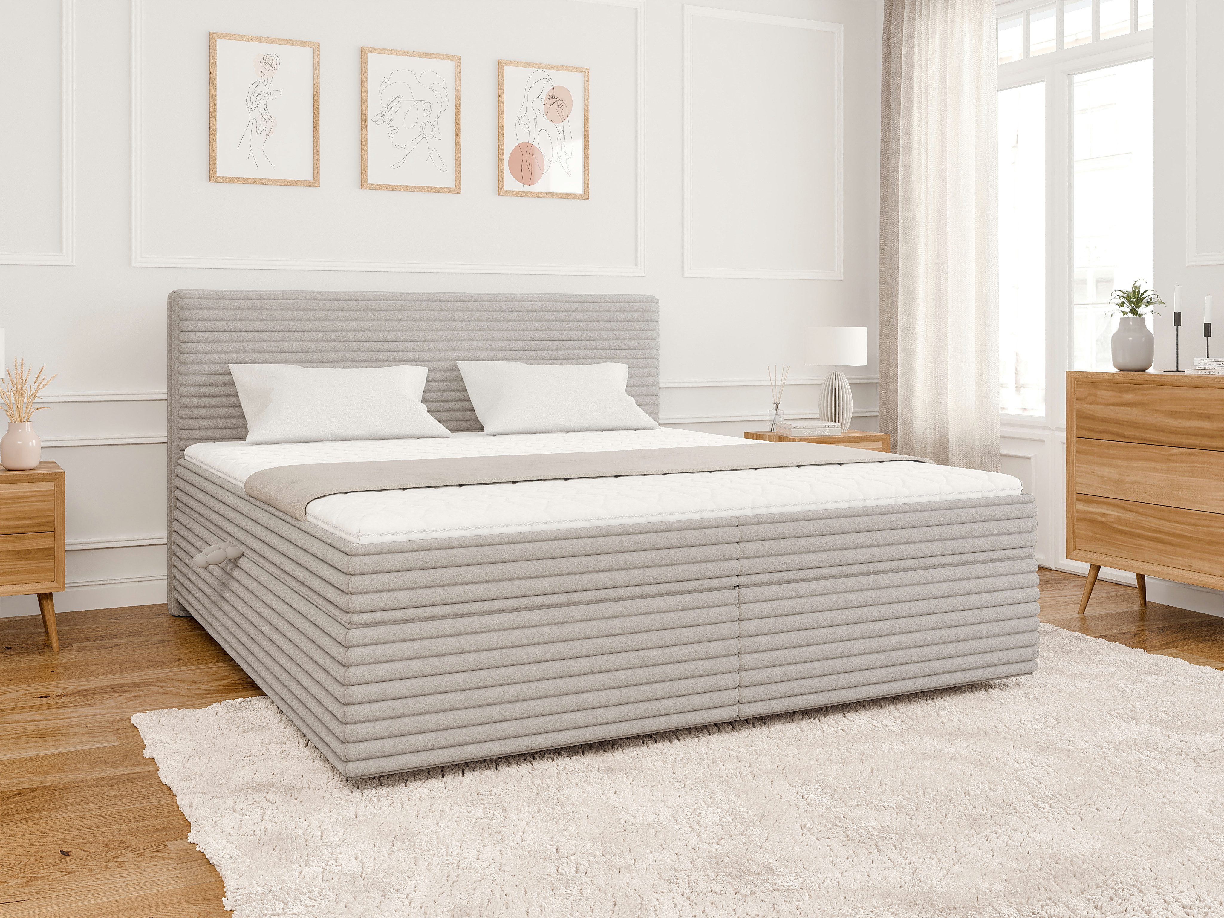 S-Style Möbel Boxspringbett Jasper mit Topper günstig online kaufen
