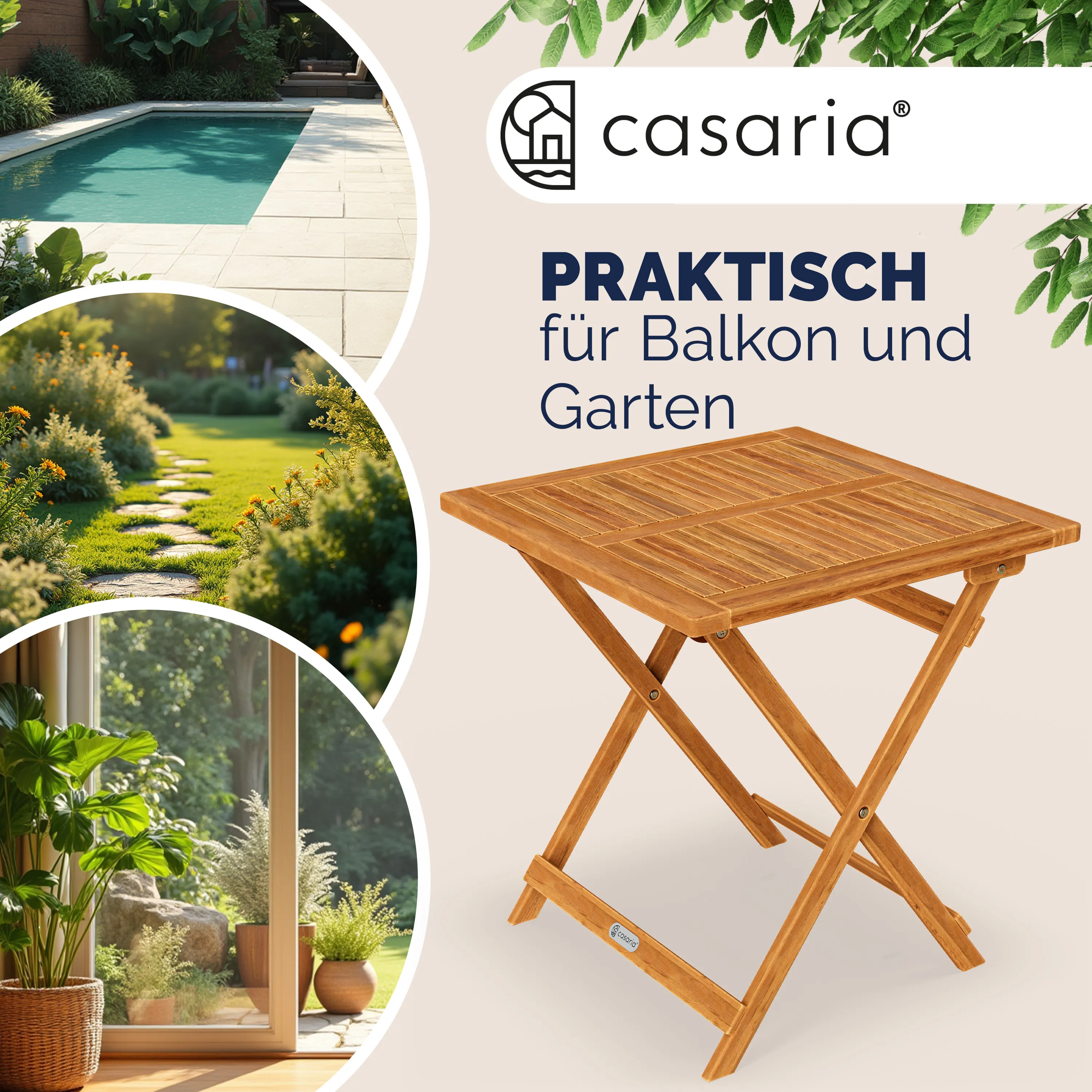 Casaria Klapptisch (1-St), Balkontisch Klappbar Holz günstig online kaufen